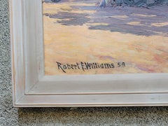 Plein Air California Landscape Painting by Robert F. Williams dated 1954