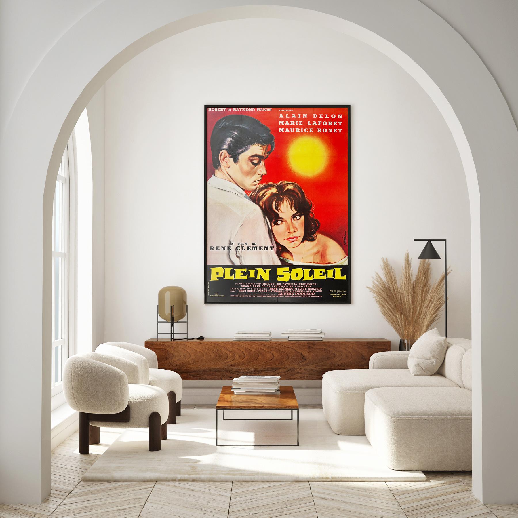 PLEIN SOLEIL / LUNA PURPURA 1960 Gran cartel de película francesa, JEAN MASCII Lino en venta