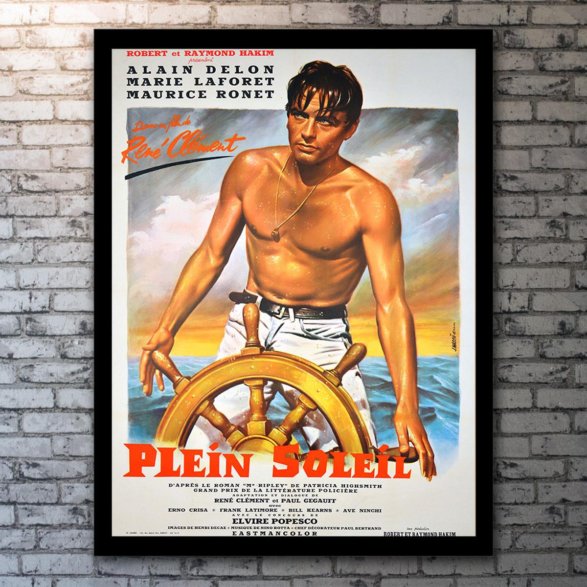 Sehr seltene französische Grande mit Kunst von Jean Mascii für Alan Delon in 