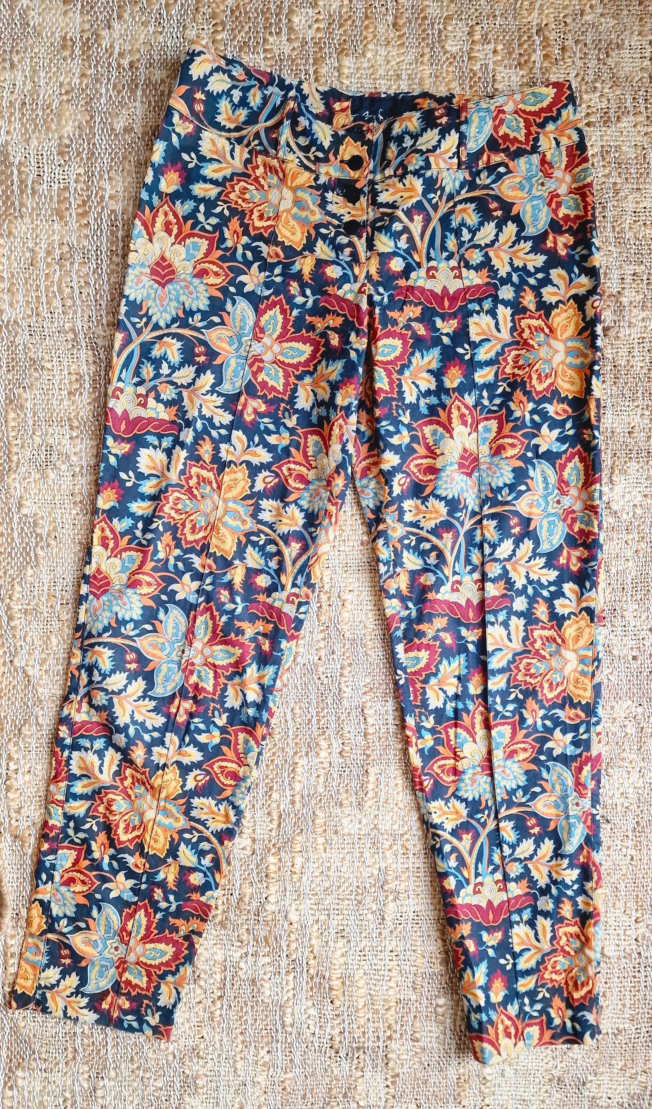 Plein Sud 1990 S/S Les Gitans Collection Paisley Runway Faycal Amor Large Pants In Excellent Condition For Sale In PARIS, FR