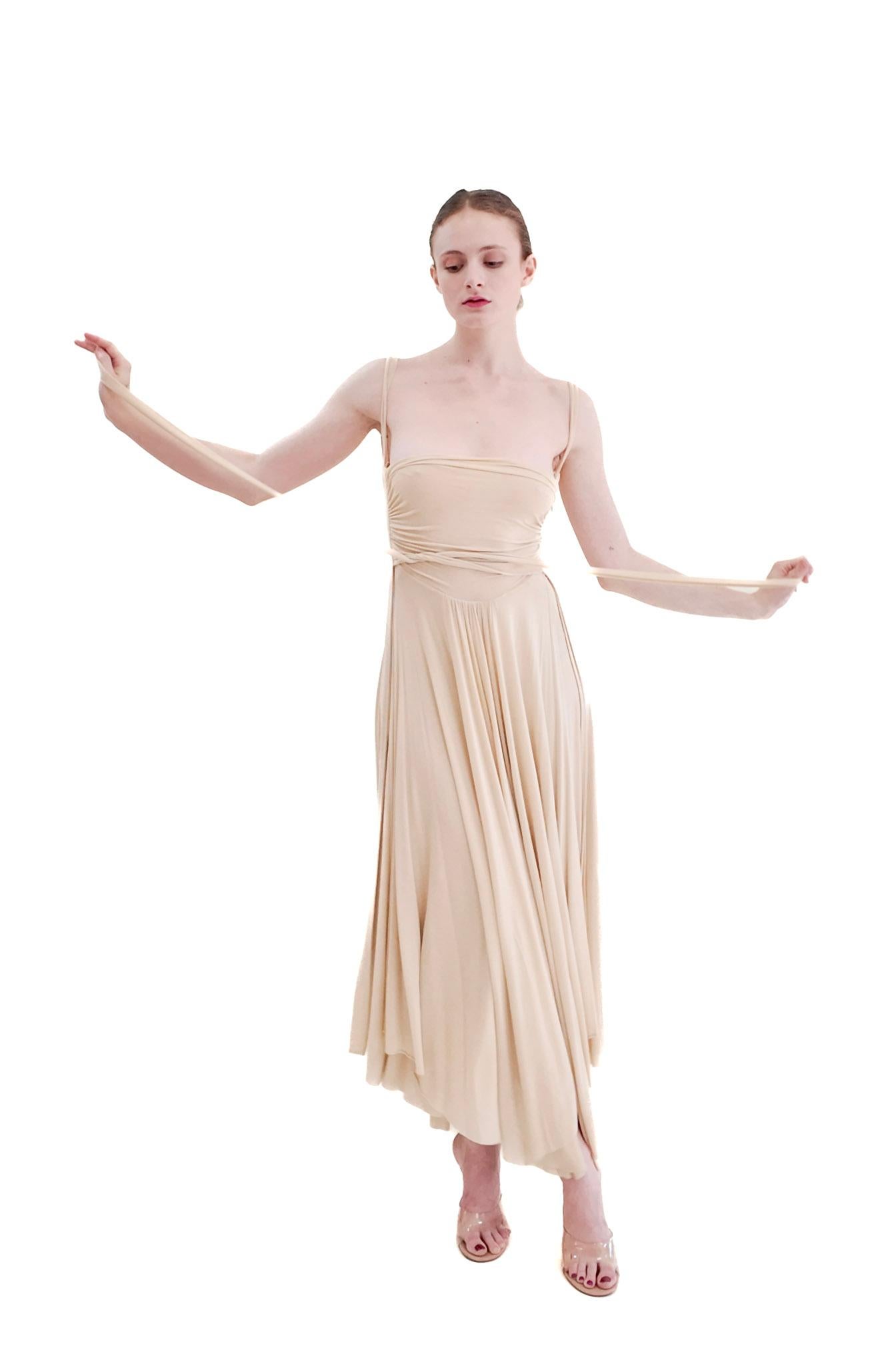 De las mujeres Plein Sud Vestido Estilo Greco Marfil Jersey Años 90 en venta