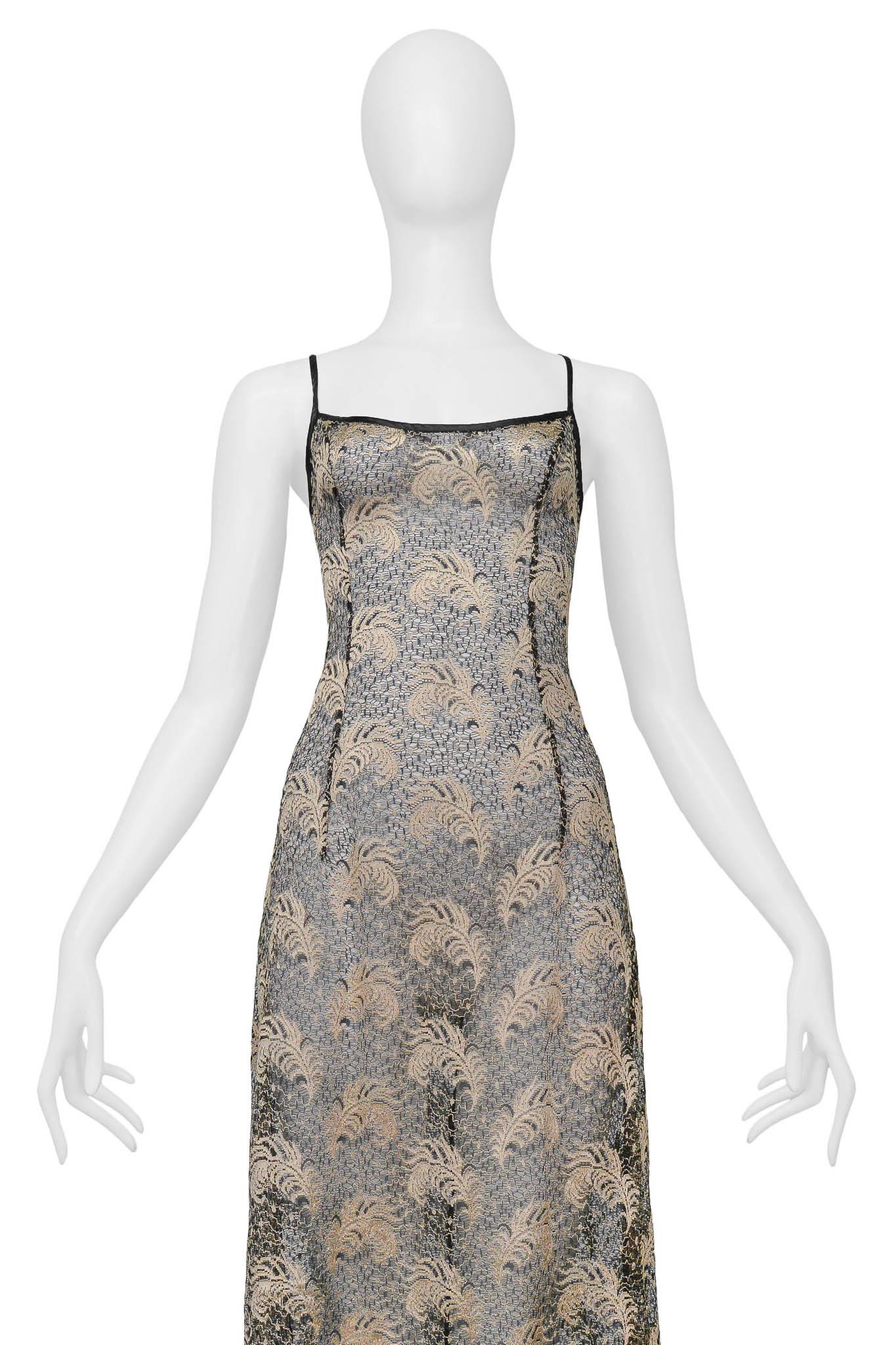 black gold lace dress