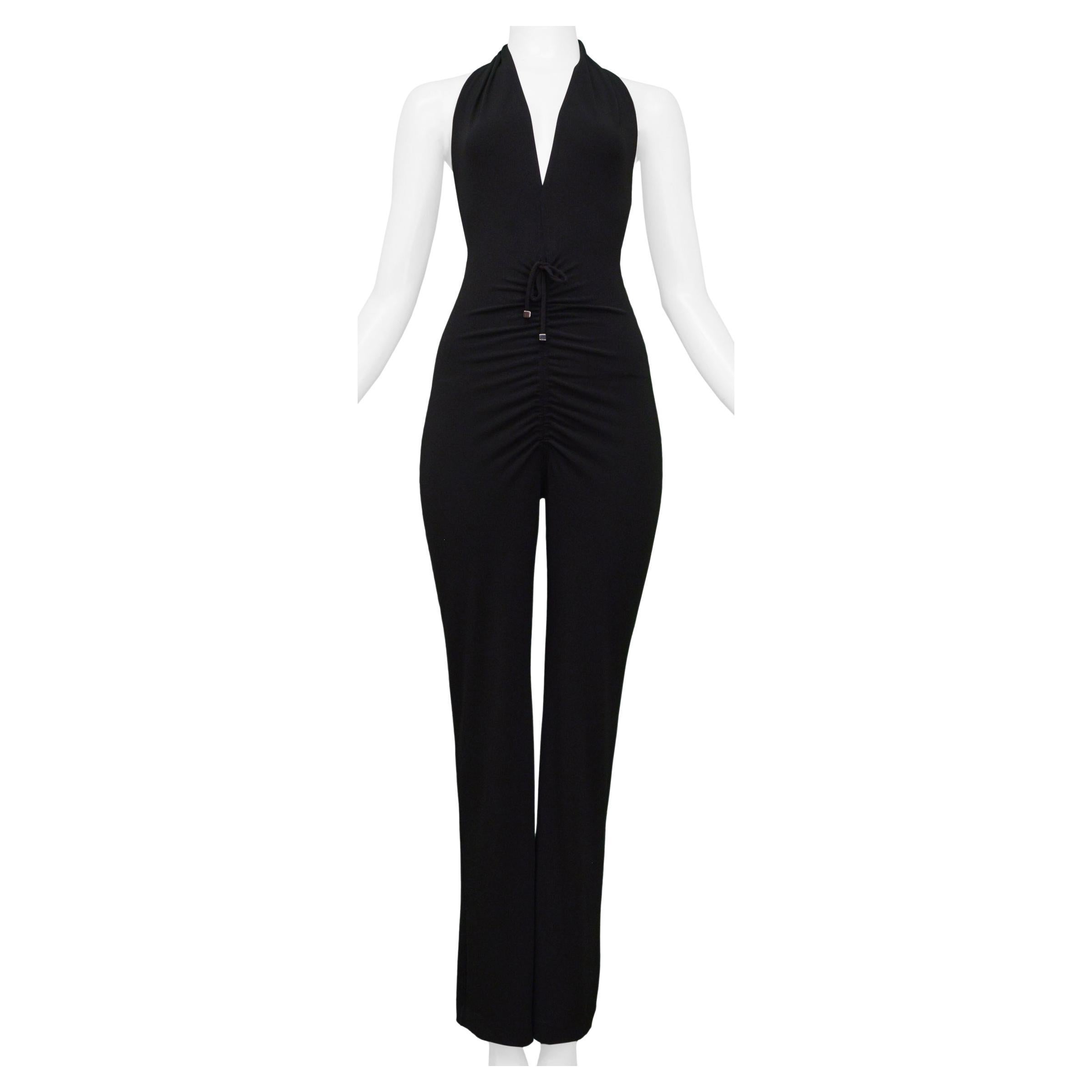 Plein Sud Black Disco Halter Jumpsuit