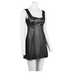 Mini-robe en cuir noir « Plein Sud », France, CIRCA les années 2000, taille FR40