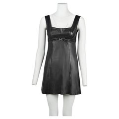 Mini-robe en cuir noir « Plein Sud », France, CIRCA les années 2000, taille FR40