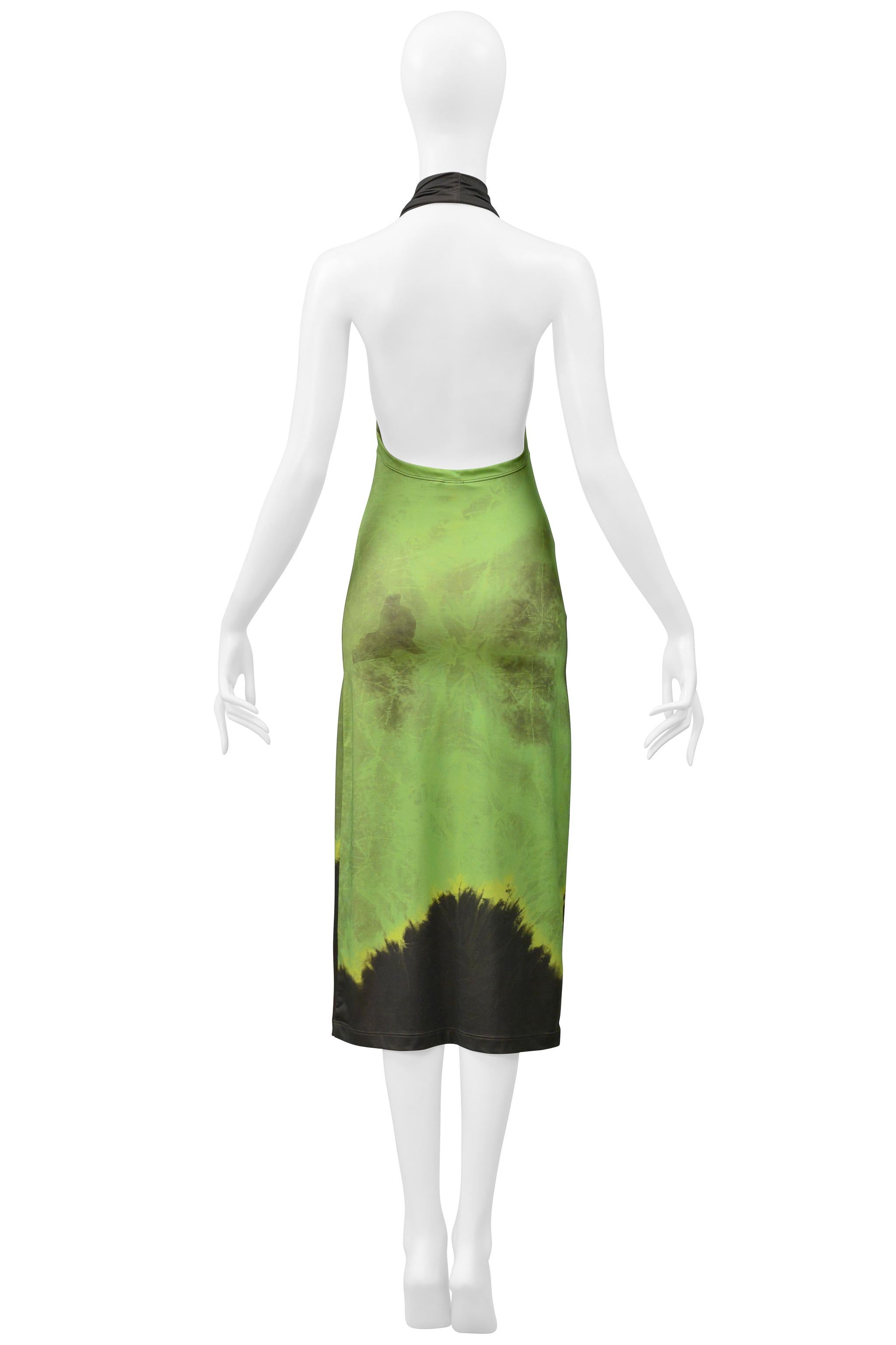 Plein Sud - Vestito con stampa floreale in verde brillante in vendita 2