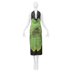 Plein Sud Bright Green Halter Dress With Flower Print
