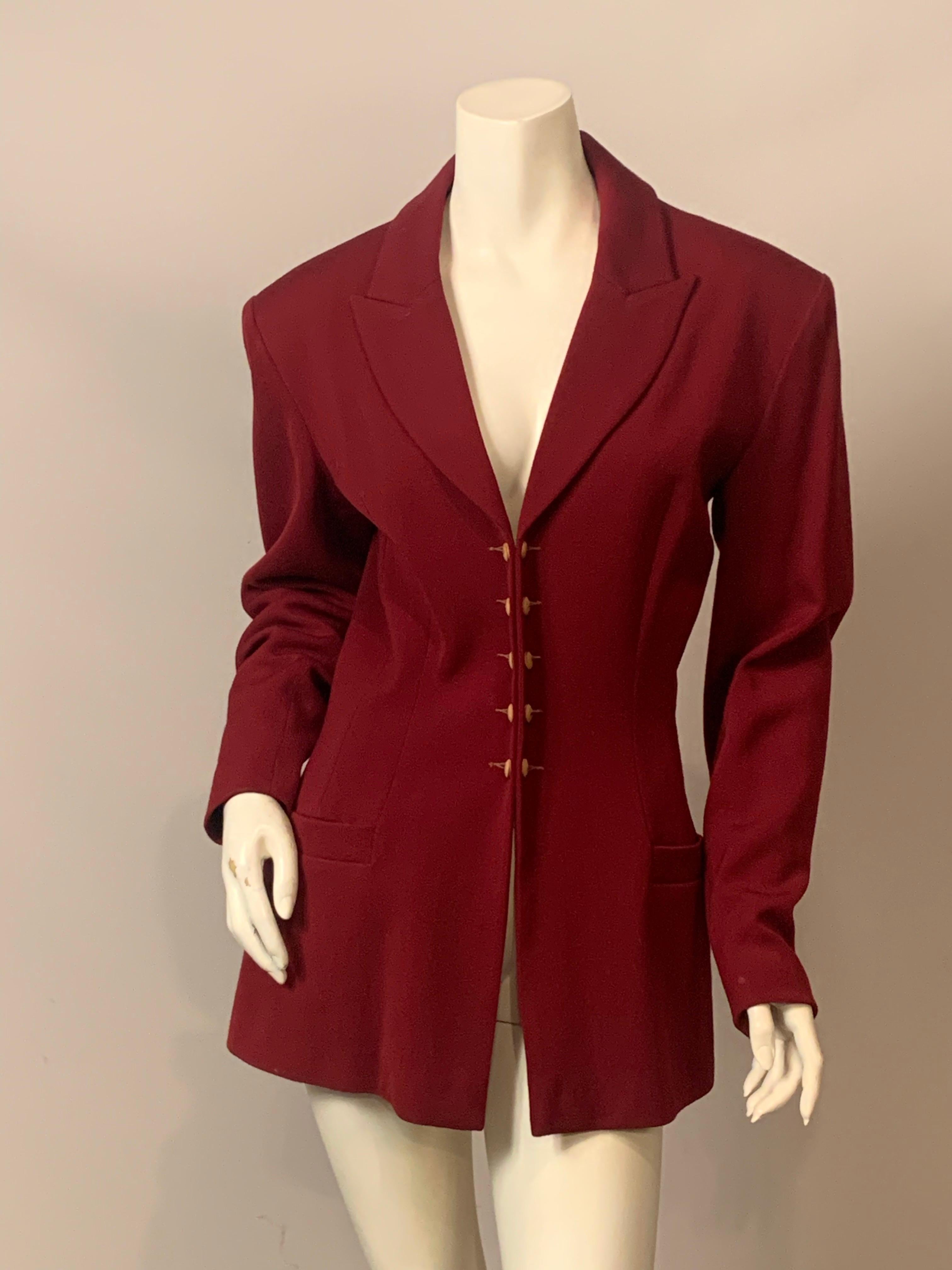 Rouge Plein Sud Burgundy Jacket with Double Row of Buttons (Veste bourguignonne à double rangée de boutons) en vente