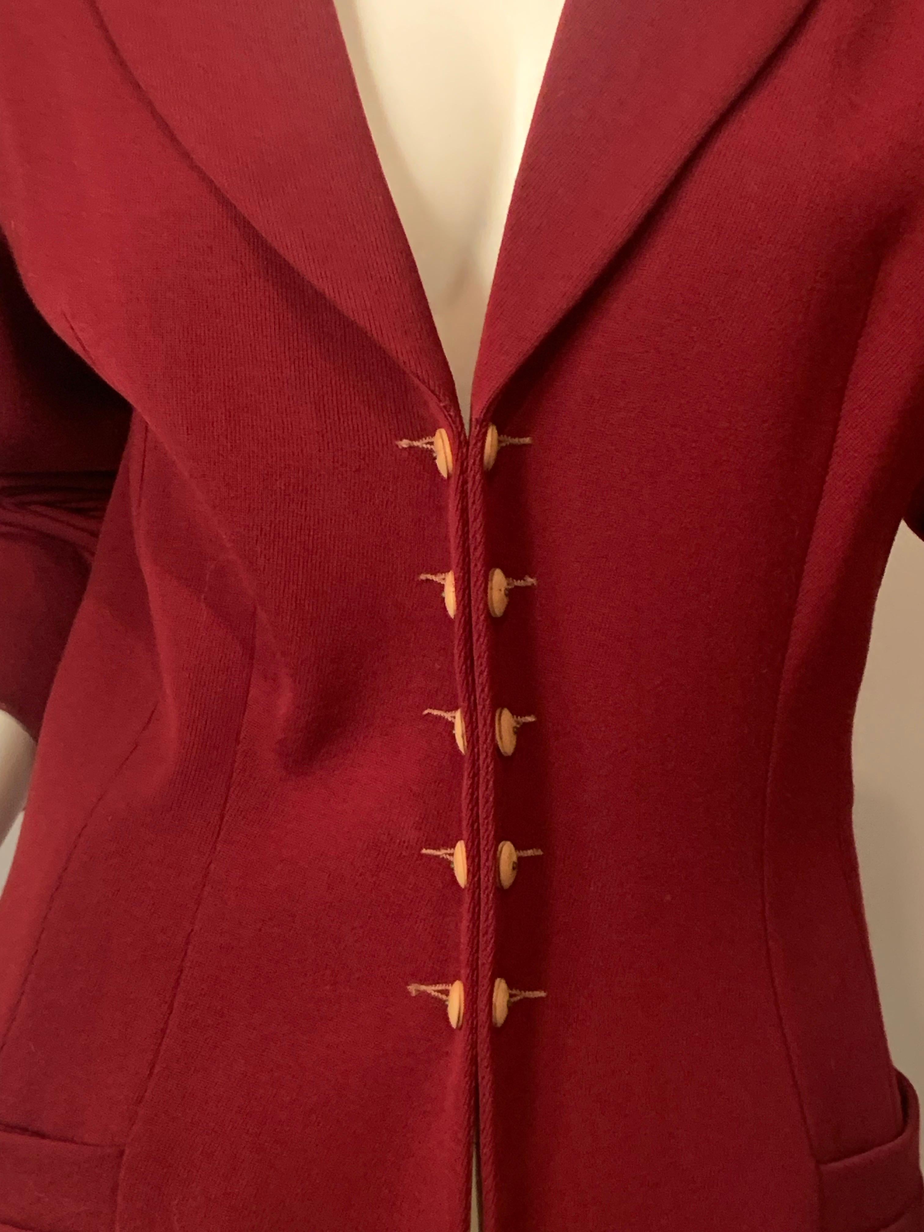 Plein Sud Burgundy Jacket with Double Row of Buttons (Veste bourguignonne à double rangée de boutons) Excellent état - En vente à New Hope, PA