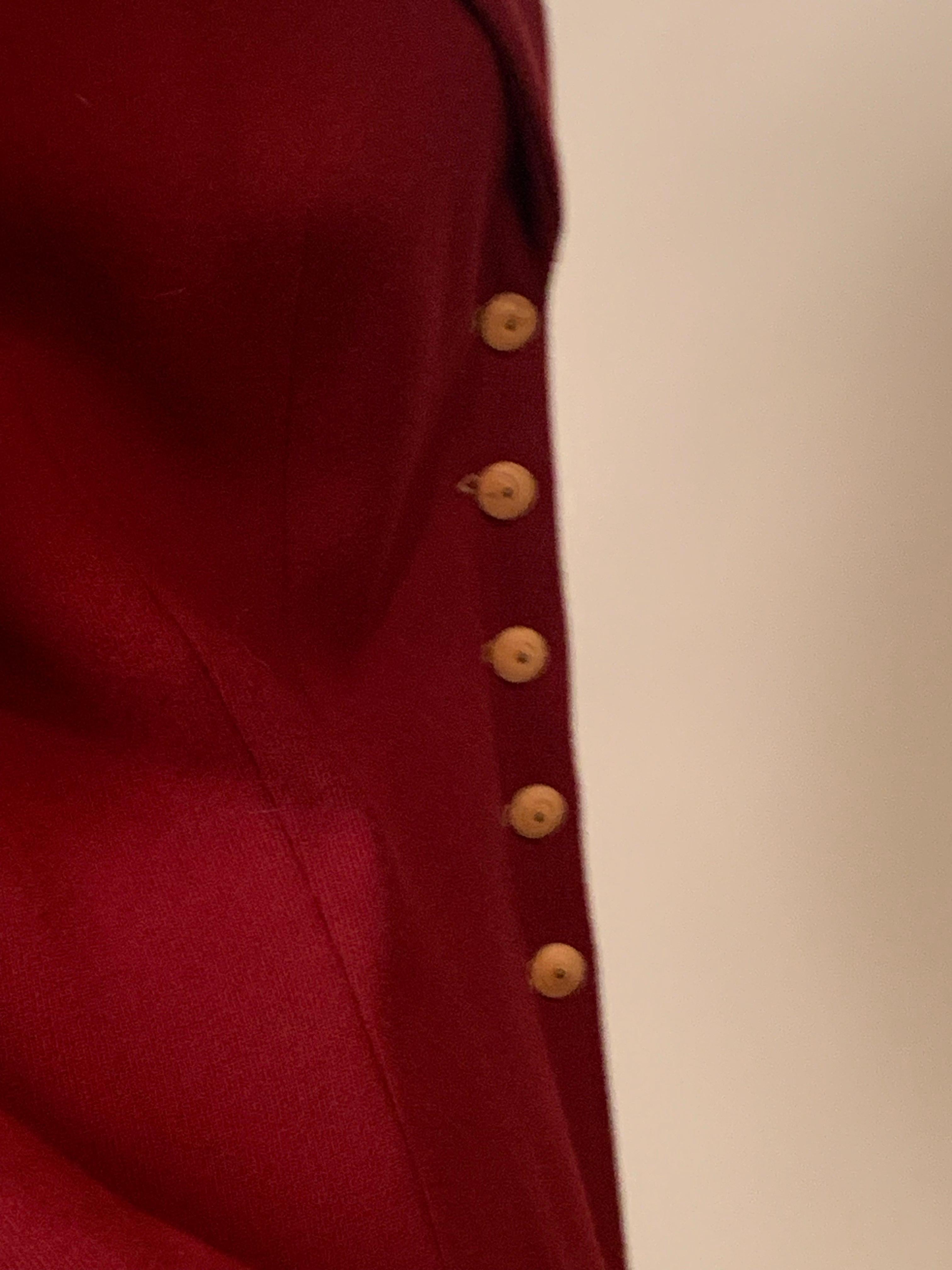 Plein Sud Burgundy Jacket with Double Row of Buttons (Veste bourguignonne à double rangée de boutons) Pour femmes en vente