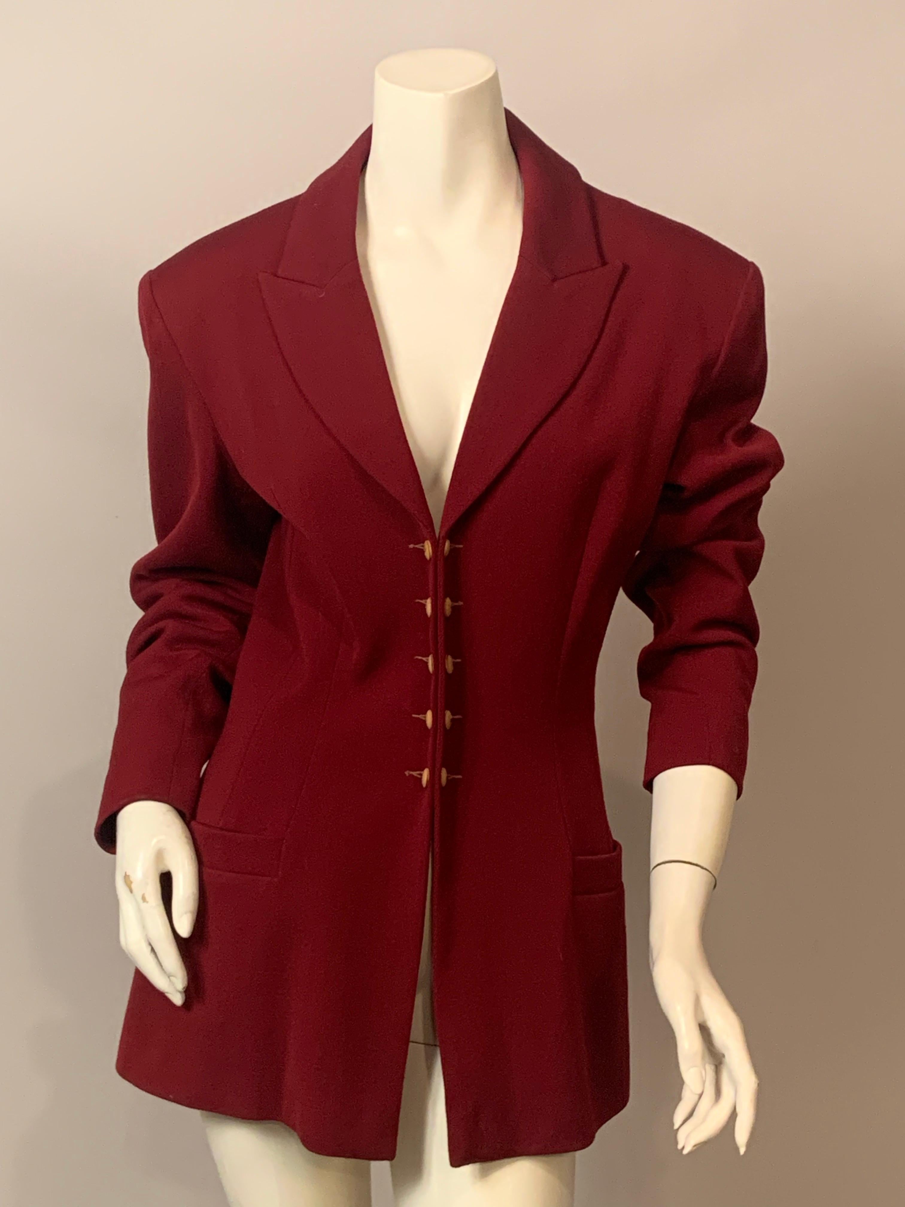 Plein Sud Burgundy Jacket with Double Row of Buttons (Veste bourguignonne à double rangée de boutons) en vente 4