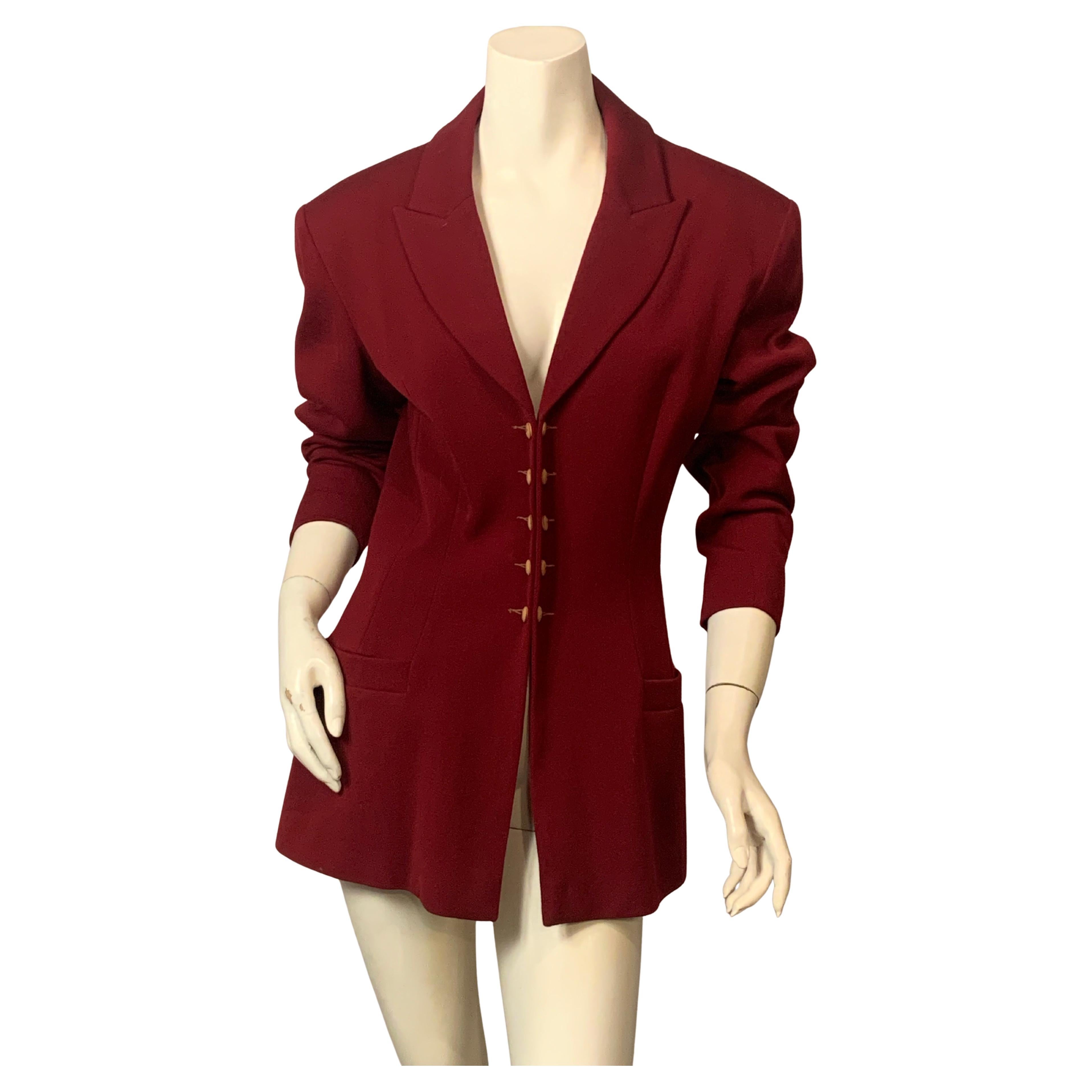 Plein Sud Burgundy Jacket with Double Row of Buttons