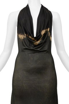 Plein Sud Vestido Halter Verde Oscuro Tie-Dye