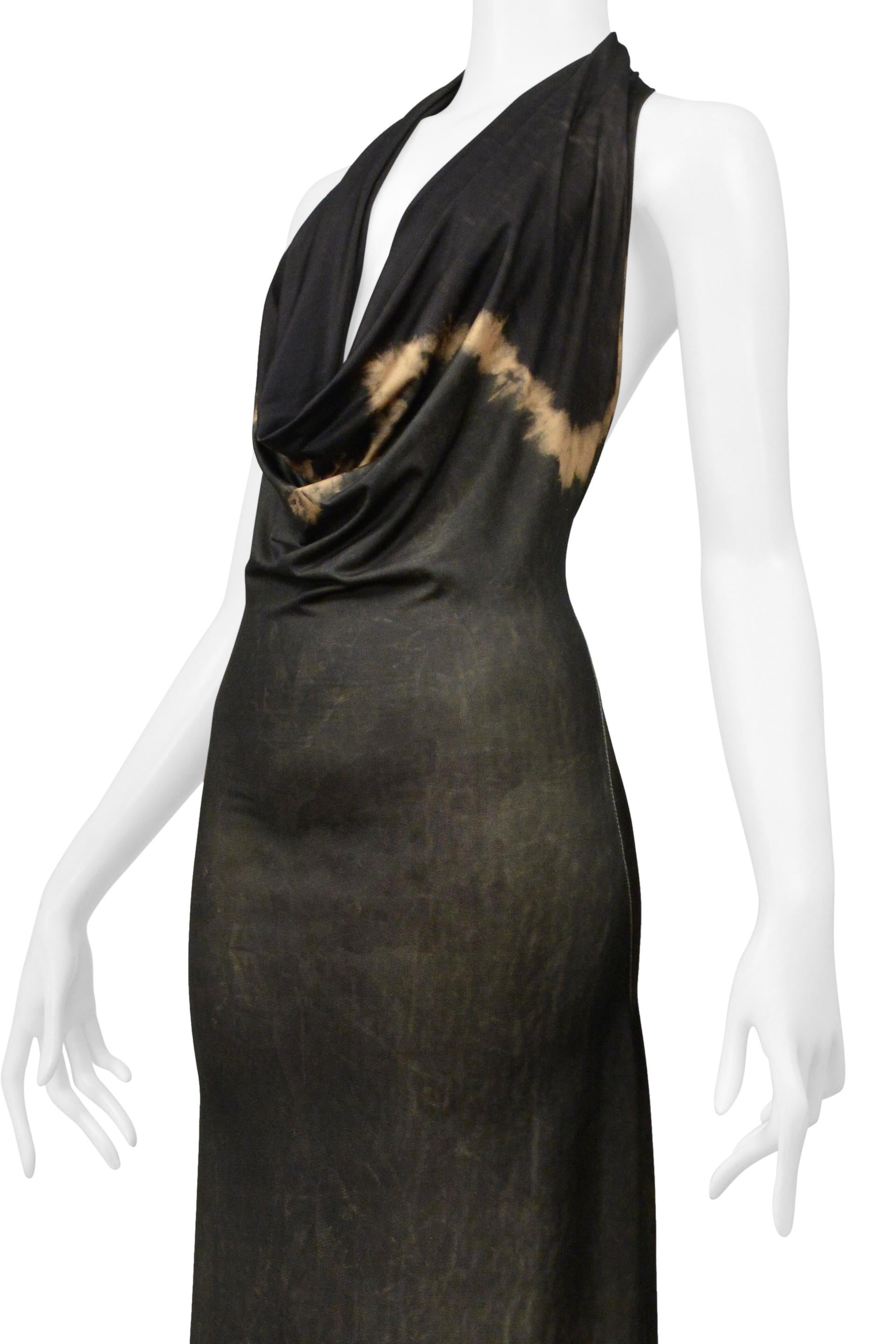 Plein Sud Vestido Halter Verde Oscuro Tie-Dye Negro en venta