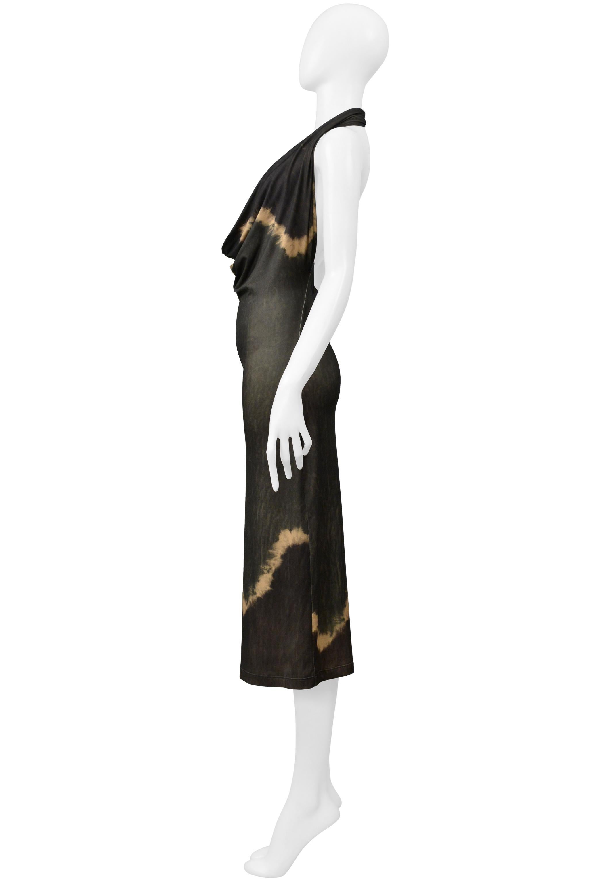 Plein Sud Vestido Halter Verde Oscuro Tie-Dye en venta 1