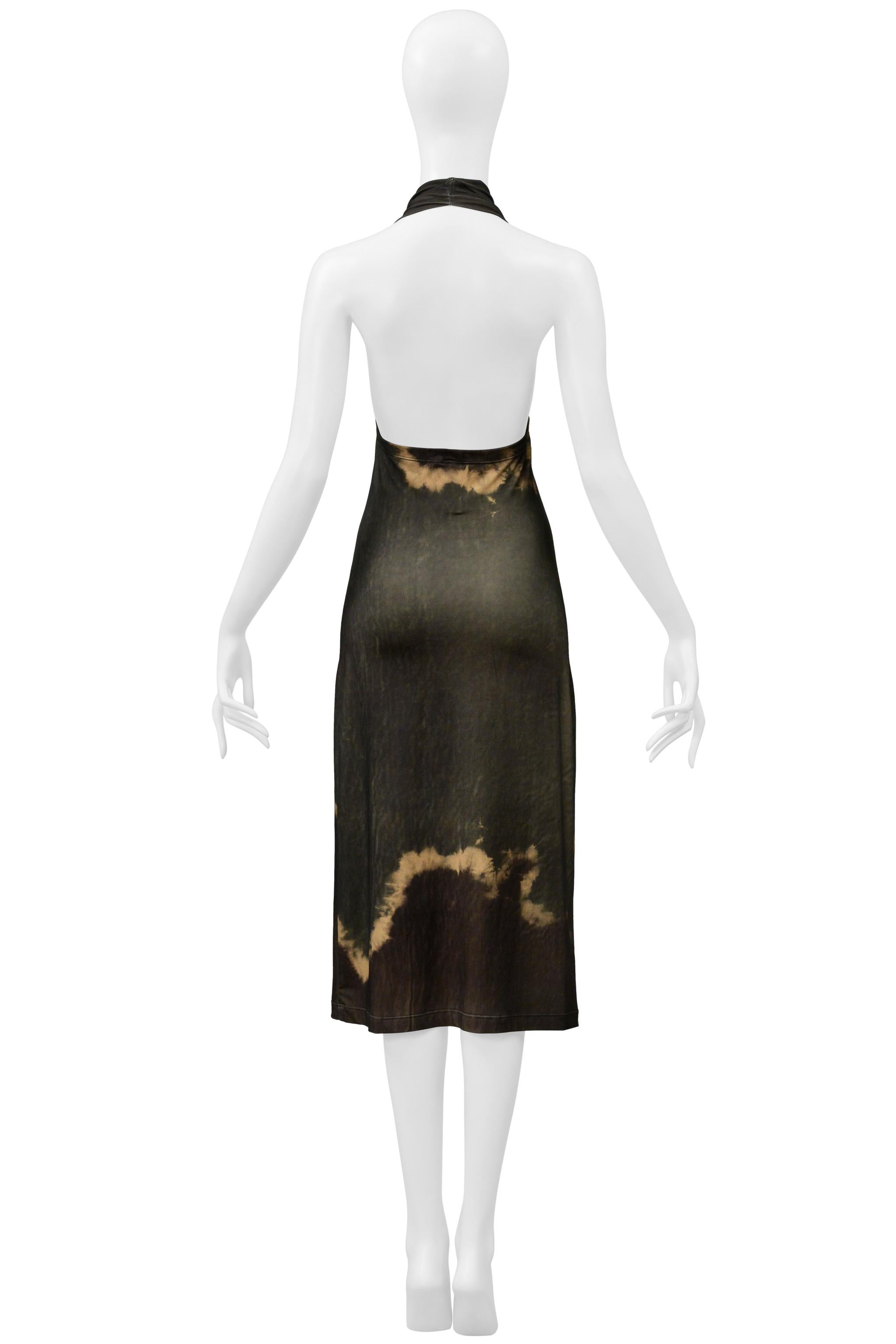 Plein Sud Vestido Halter Verde Oscuro Tie-Dye en venta 3