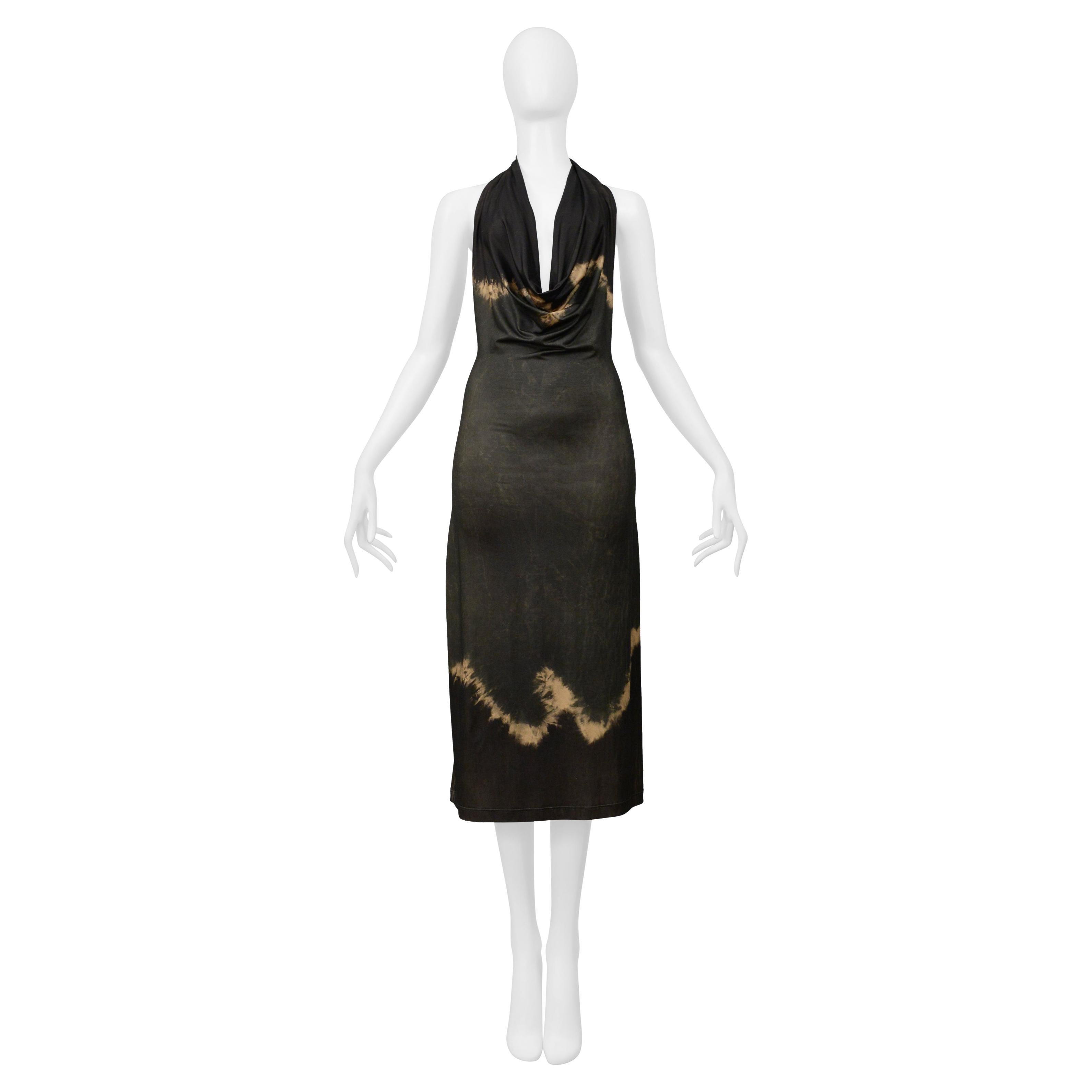 Plein Sud Vestido Halter Verde Oscuro Tie-Dye en venta
