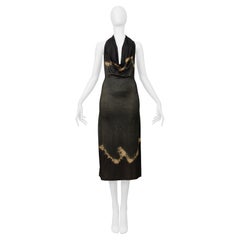Plein Sud Dark Green Tie-Dye Halter Dress