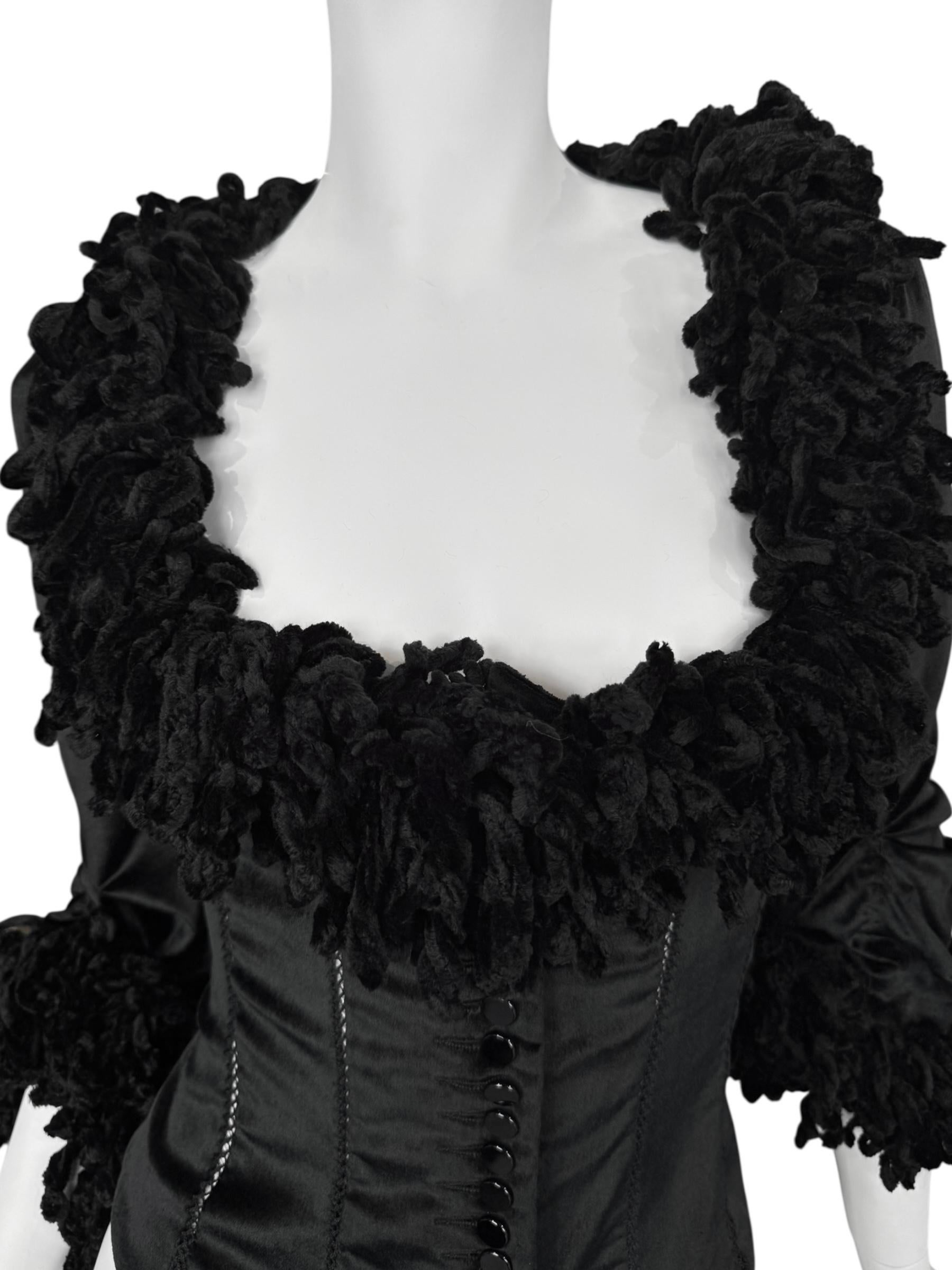 PLEIN SUD FAYÇAL AMOR fw1994 SCHWARZER VELVET KORSET JACKET im Angebot 2