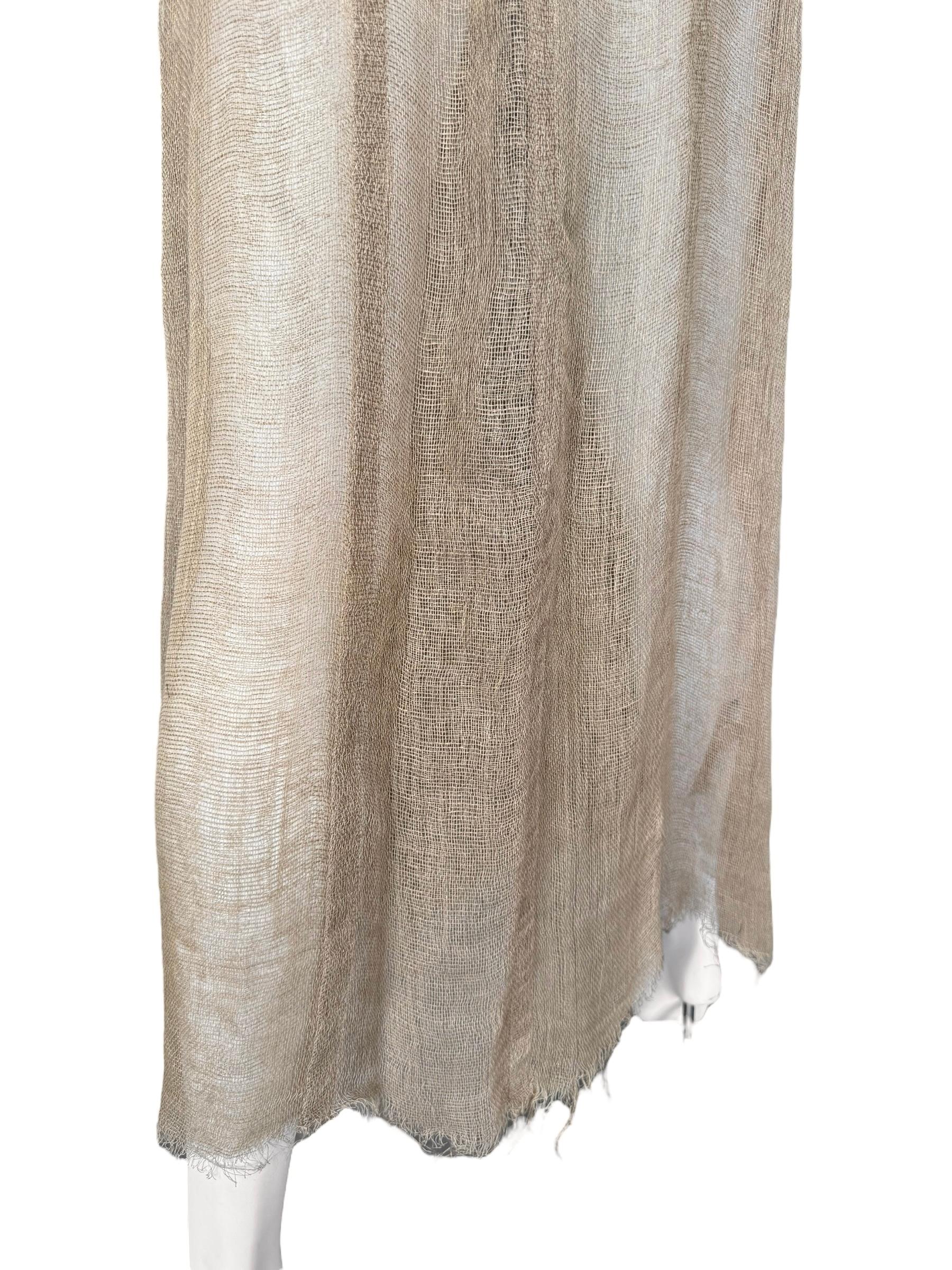 PLEIN SUD FAYÇAL AMOR ss1993 BEIGE RAW JUTE MAXI COAT en venta 6