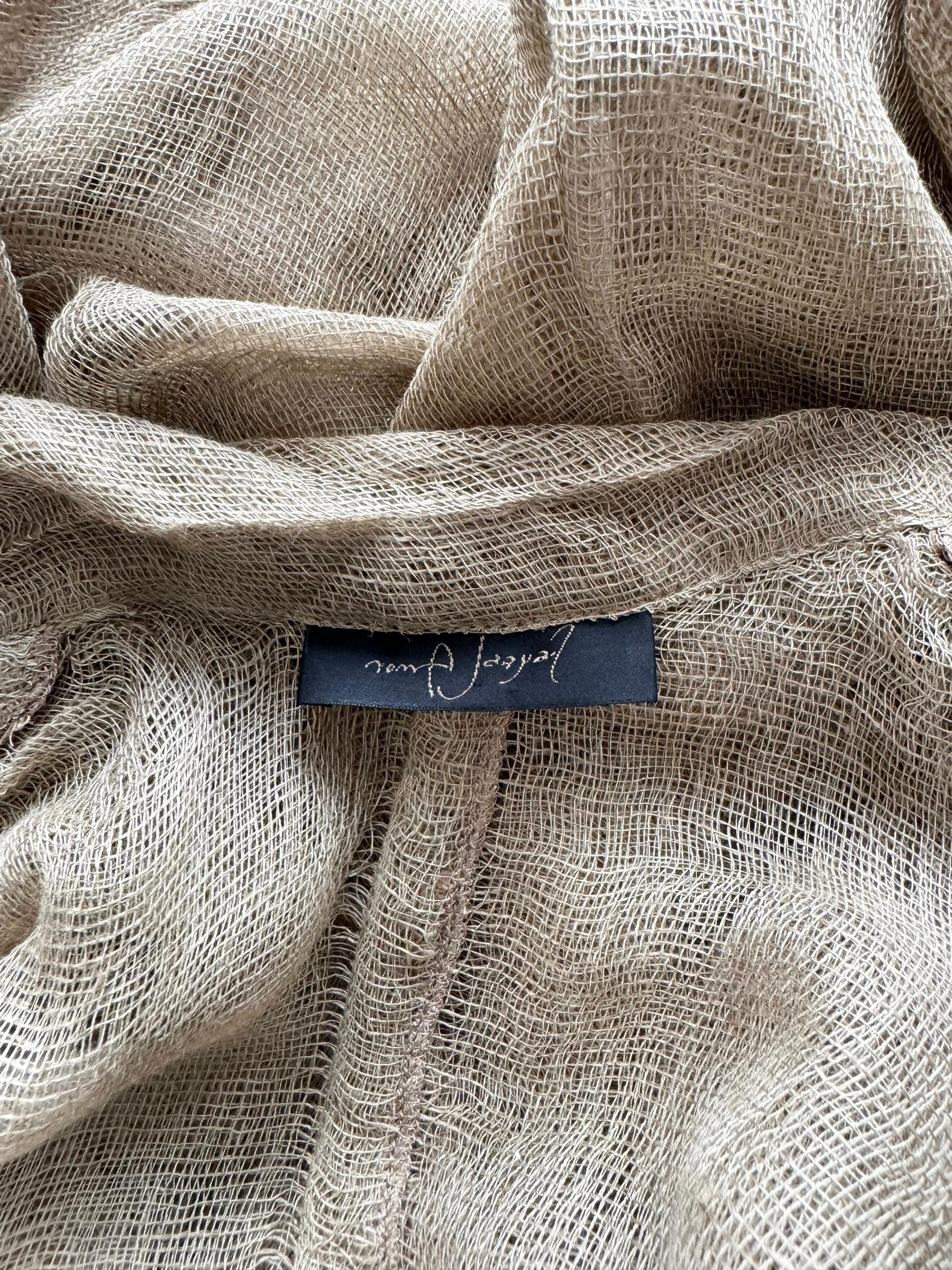 PLEIN SUD FAYÇAL AMOR ss1993 BEIGE RAW JUTE MAXI COAT en venta 7