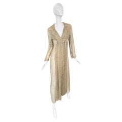 PLEIN SUD FAYÇAL AMOR ss1993 BEIGE RAW JUTE MAXI COAT