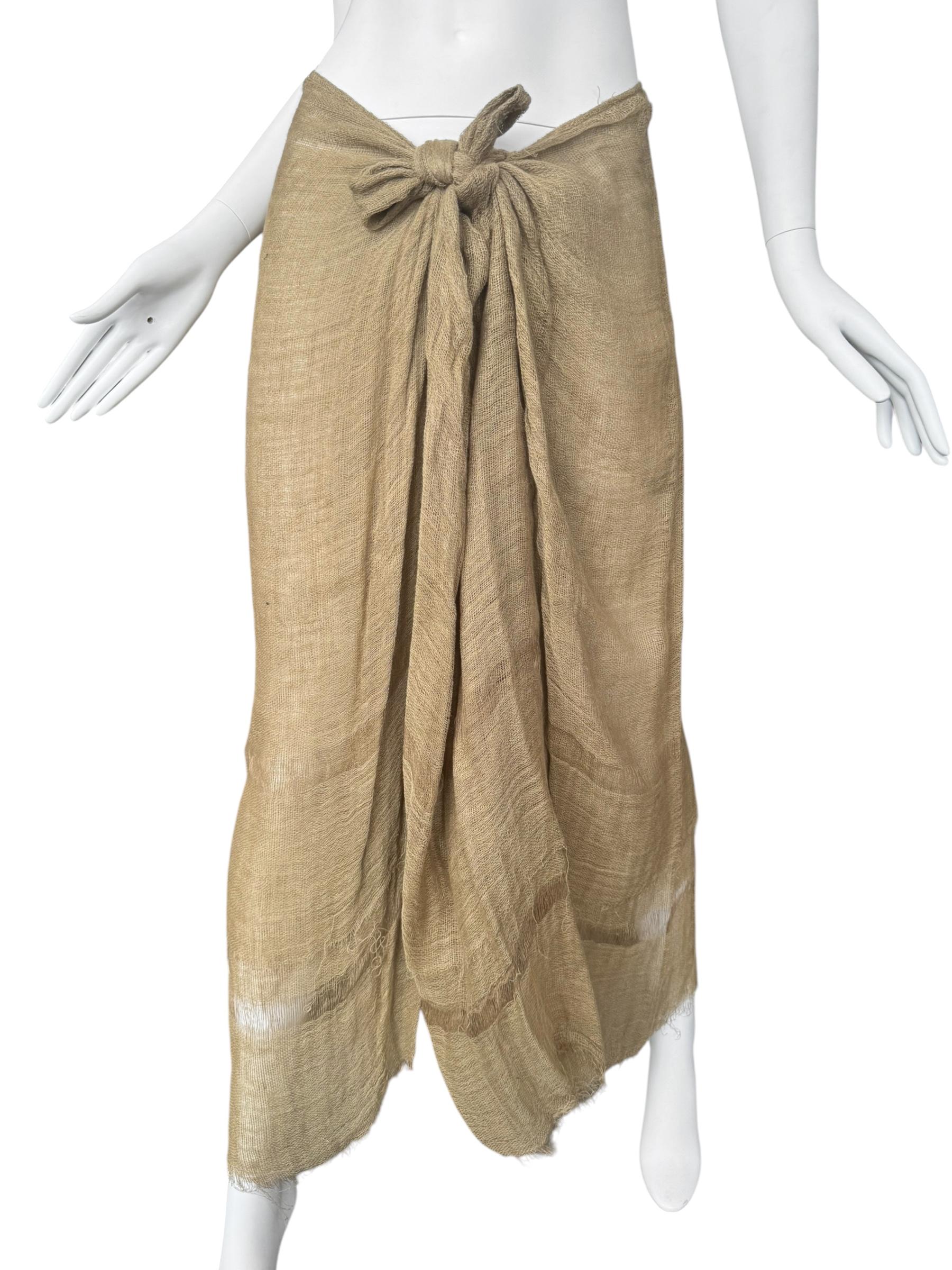 PLEIN SUD FAYÇAL AMOR ss1993 GONNA MAXI IN JUTE RAW BEIGE In condizioni ottime in vendita a PARIS, FR