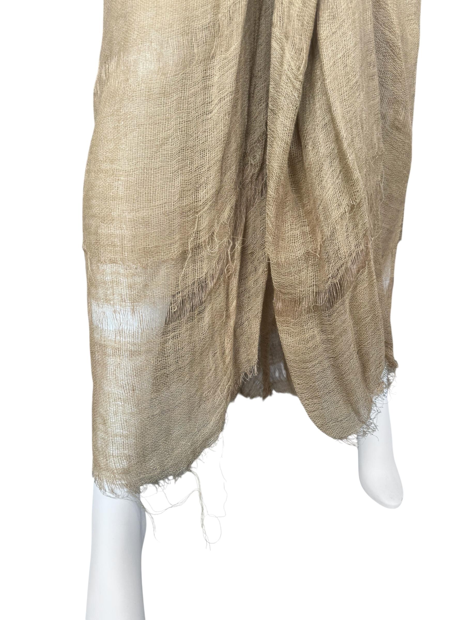PLEIN SUD FAYÇAL AMOR ss1993 GONNA MAXI IN JUTE RAW BEIGE in vendita 2