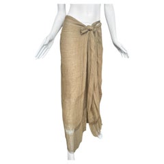 PLEIN SUD FAYÇAL AMOR ss1993 GONNA MAXI IN JUTE RAW BEIGE