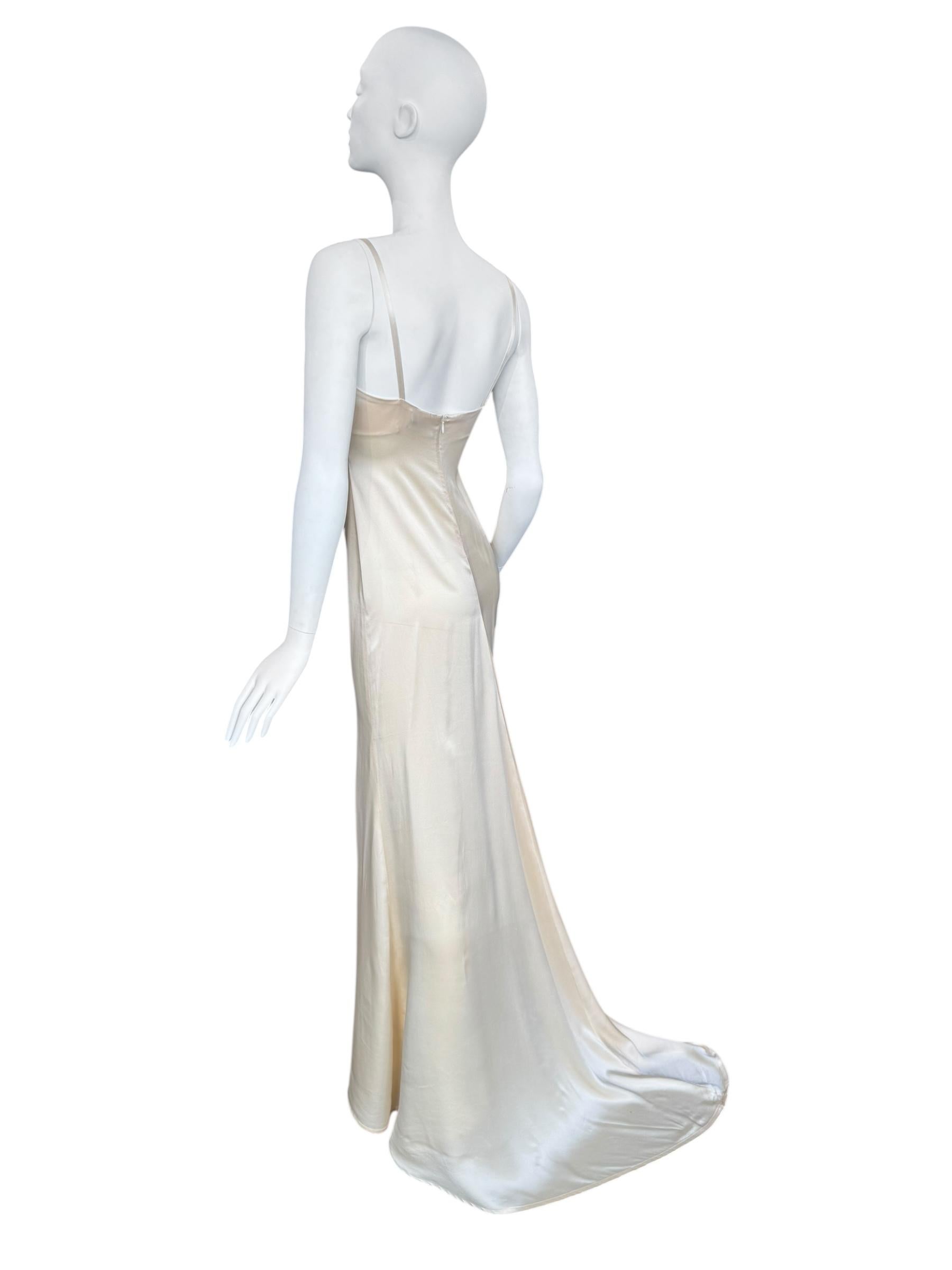 PLEIN SUD FAYÇAL AMOR ss1993 BEIGE SILK MAXI DRESS im Angebot 5