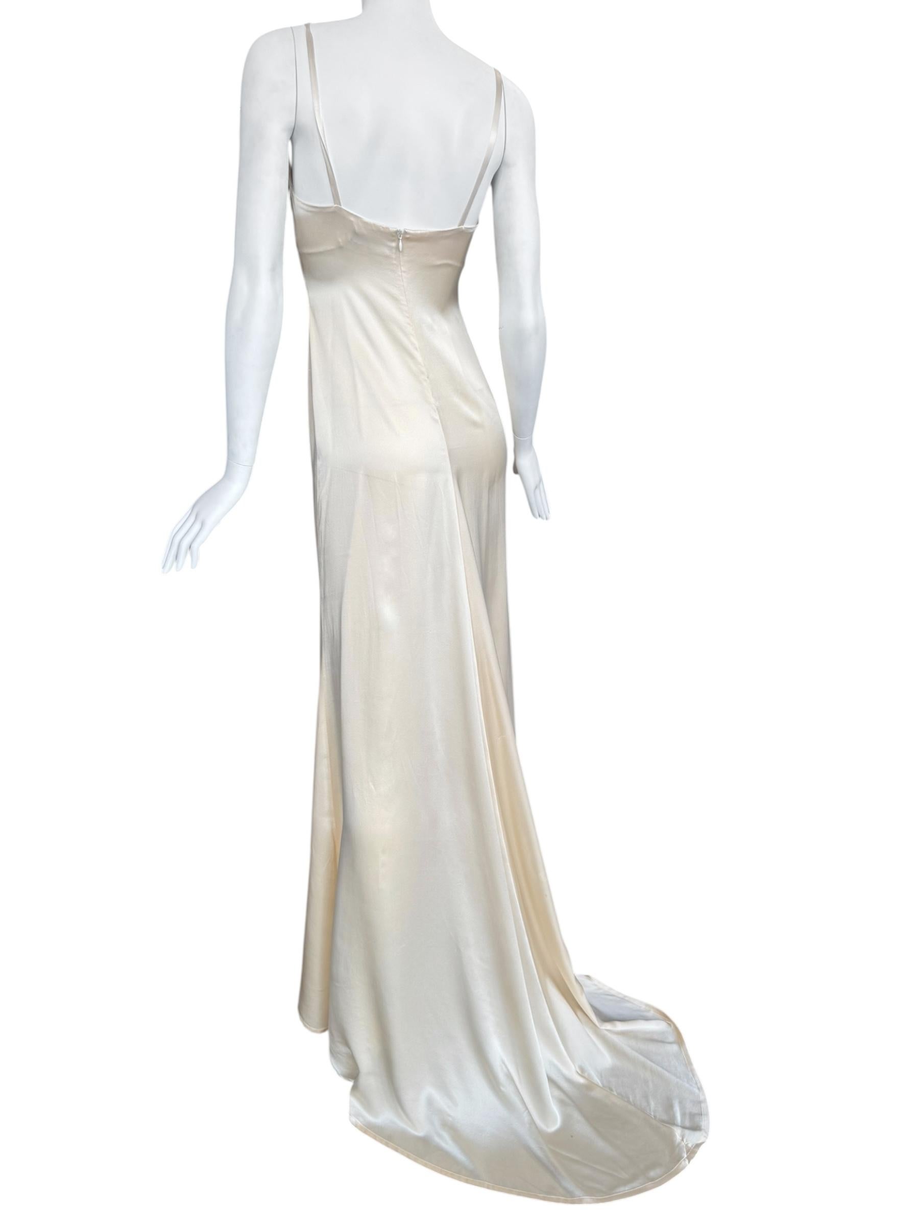 PLEIN SUD FAYÇAL AMOR ss1993 BEIGE SILK MAXI DRESS im Angebot 6