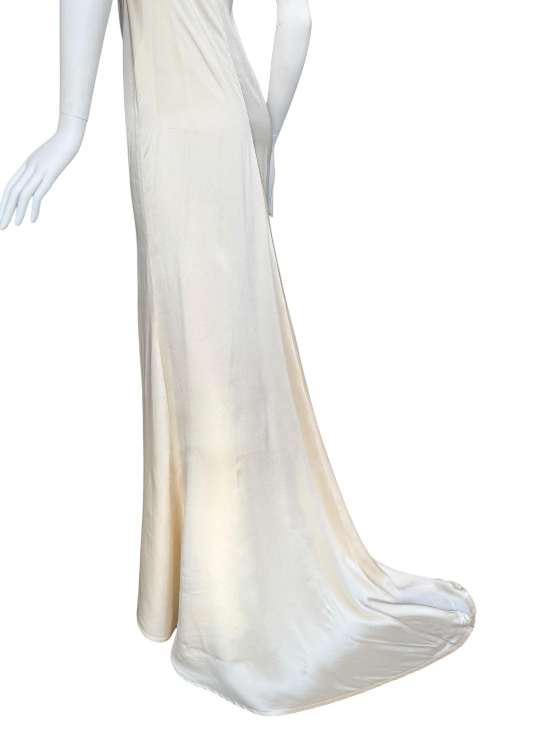 PLEIN SUD FAYÇAL AMOR ss1993 BEIGE SILK MAXI DRESS im Angebot 8