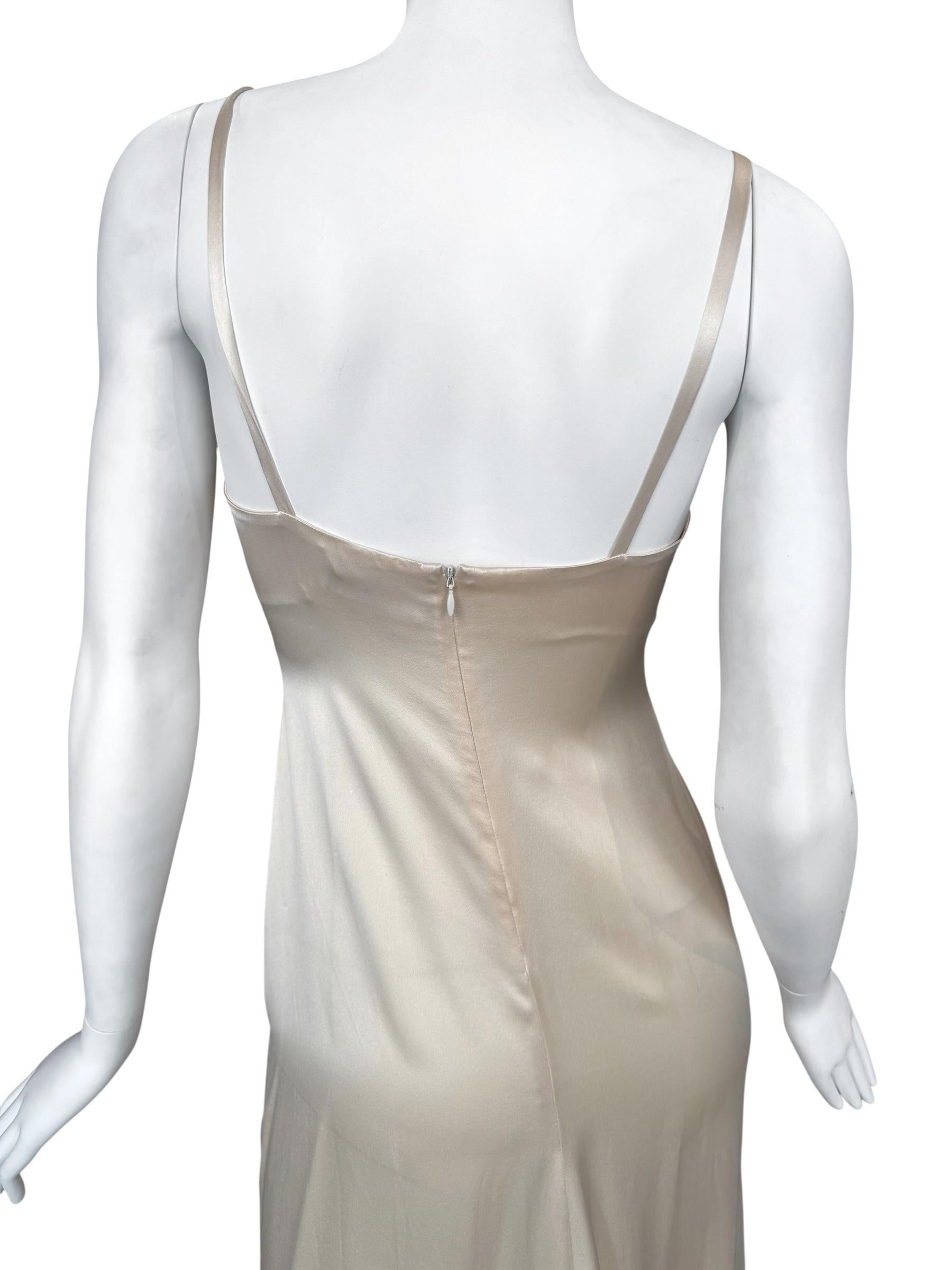PLEIN SUD FAYÇAL AMOR ss1993 BEIGE SILK MAXI DRESS im Angebot 3
