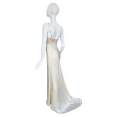 PLEIN SUD FAYÇAL AMOR ss1993 BEIGE SILK MAXI DRESS