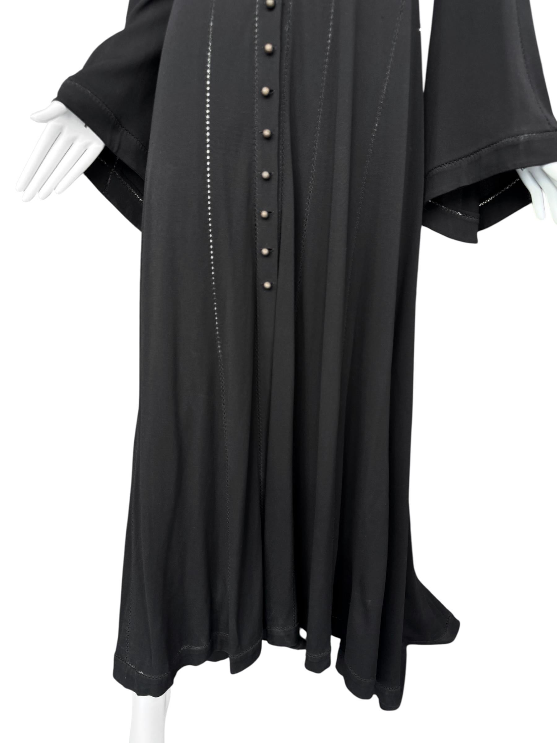 PLEIN SUD FAYÇAL AMOR ss1993 SCHWARZES PICOT STITCHING MAXI-KLEID im Angebot 2