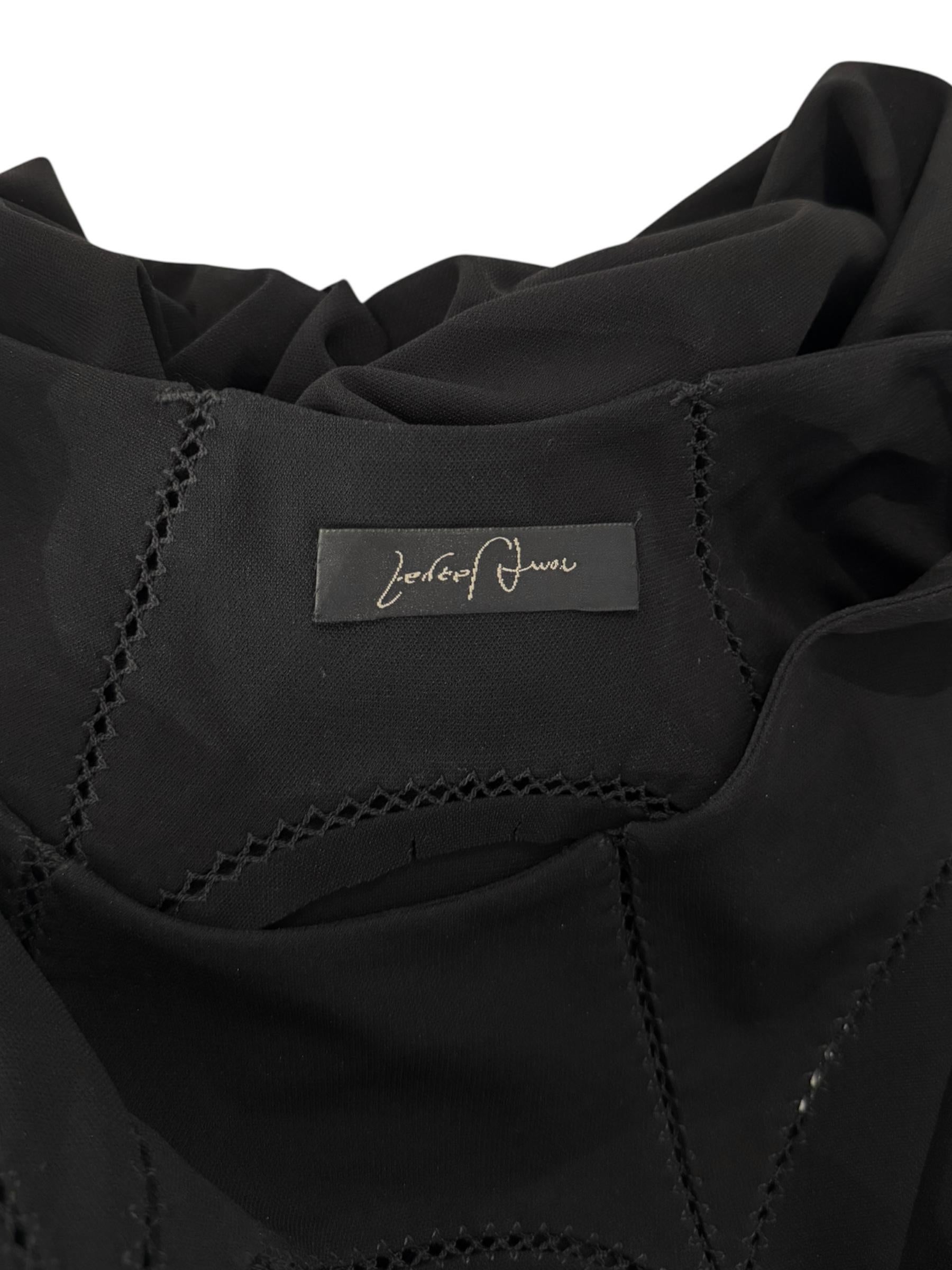 PLEIN SUD FAYÇAL AMOR ss1993 BLACK PICOT STITCHING MAXI SKIRT For Sale 4