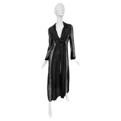 PLEIN SUD FAYÇAL AMOR ss1993 SCHWARZER RAW JUTE MAXI COAT