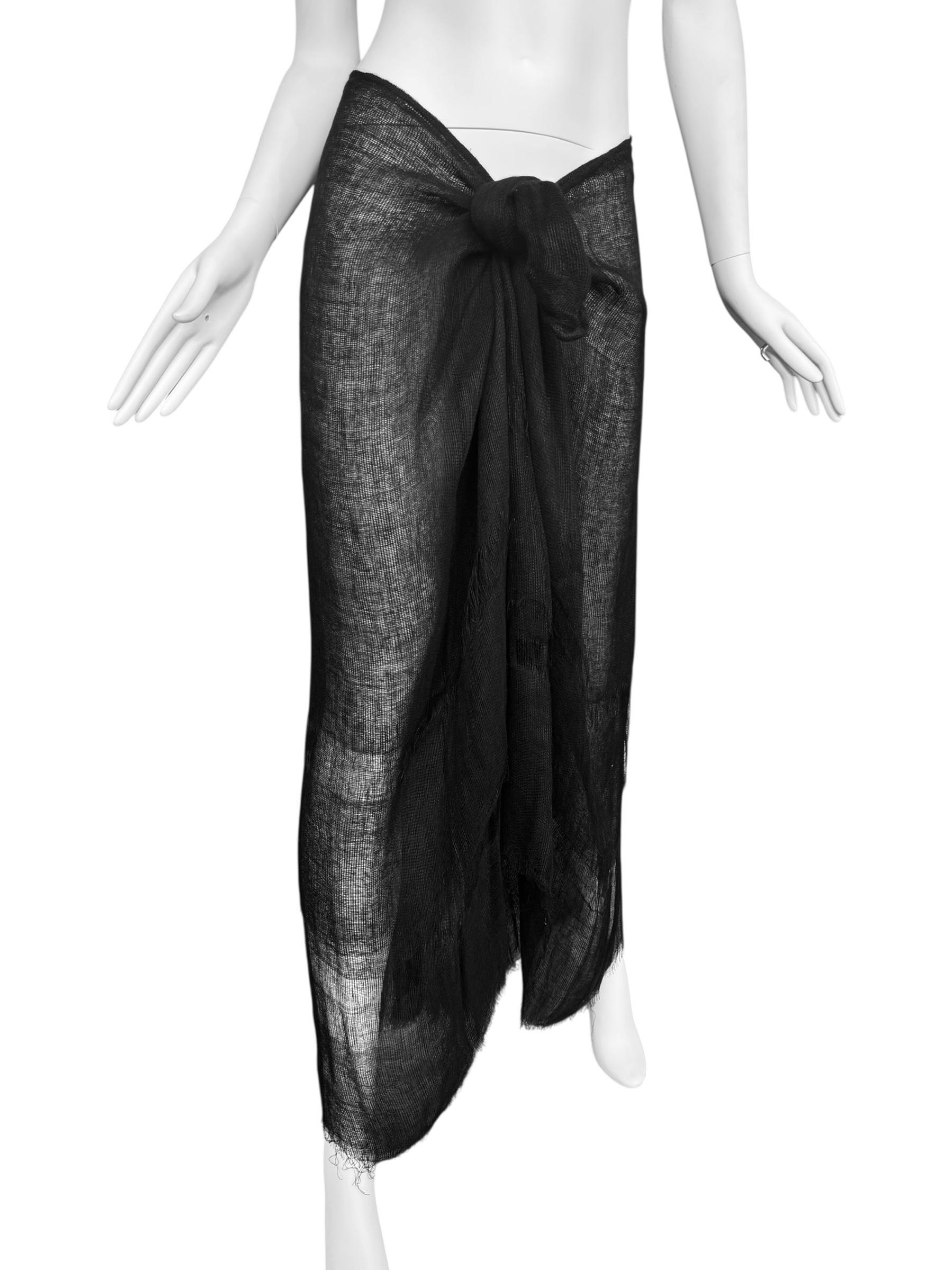 PLEIN SUD FAYÇAL AMOR ss1993 FALDA MAXI EN JUTE CRUDO NEGRO en Excelente estado para la venta en PARIS, FR