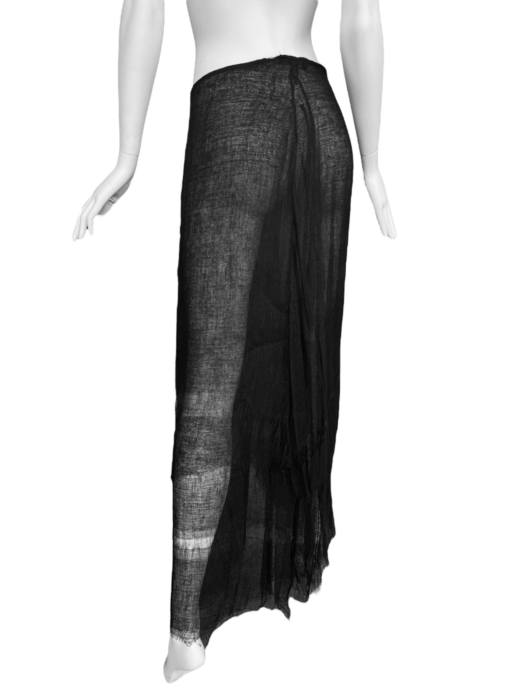 PLEIN SUD FAYÇAL AMOR ss1993 FALDA MAXI EN JUTE CRUDO NEGRO en venta 2