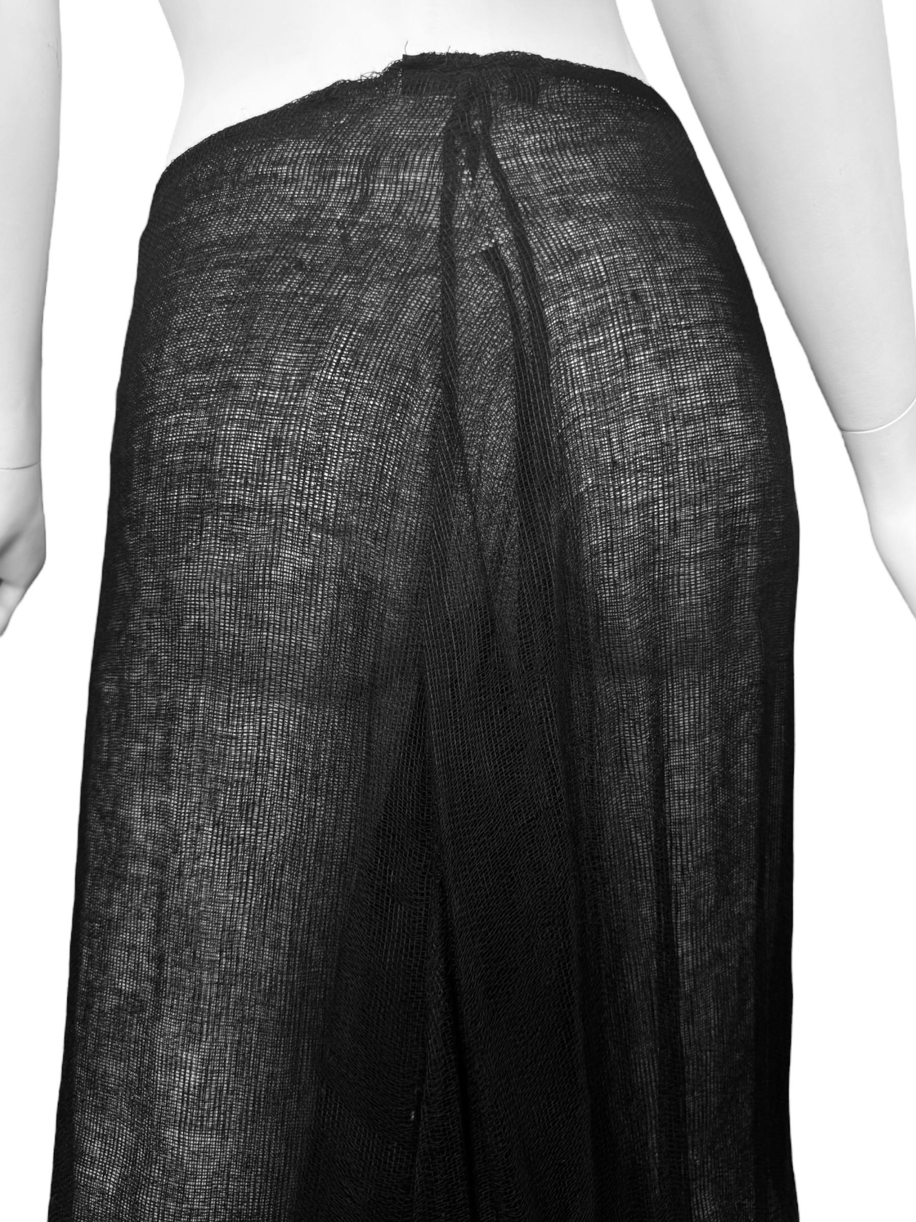 PLEIN SUD FAYÇAL AMOR ss1993 FALDA MAXI EN JUTE CRUDO NEGRO en venta 3