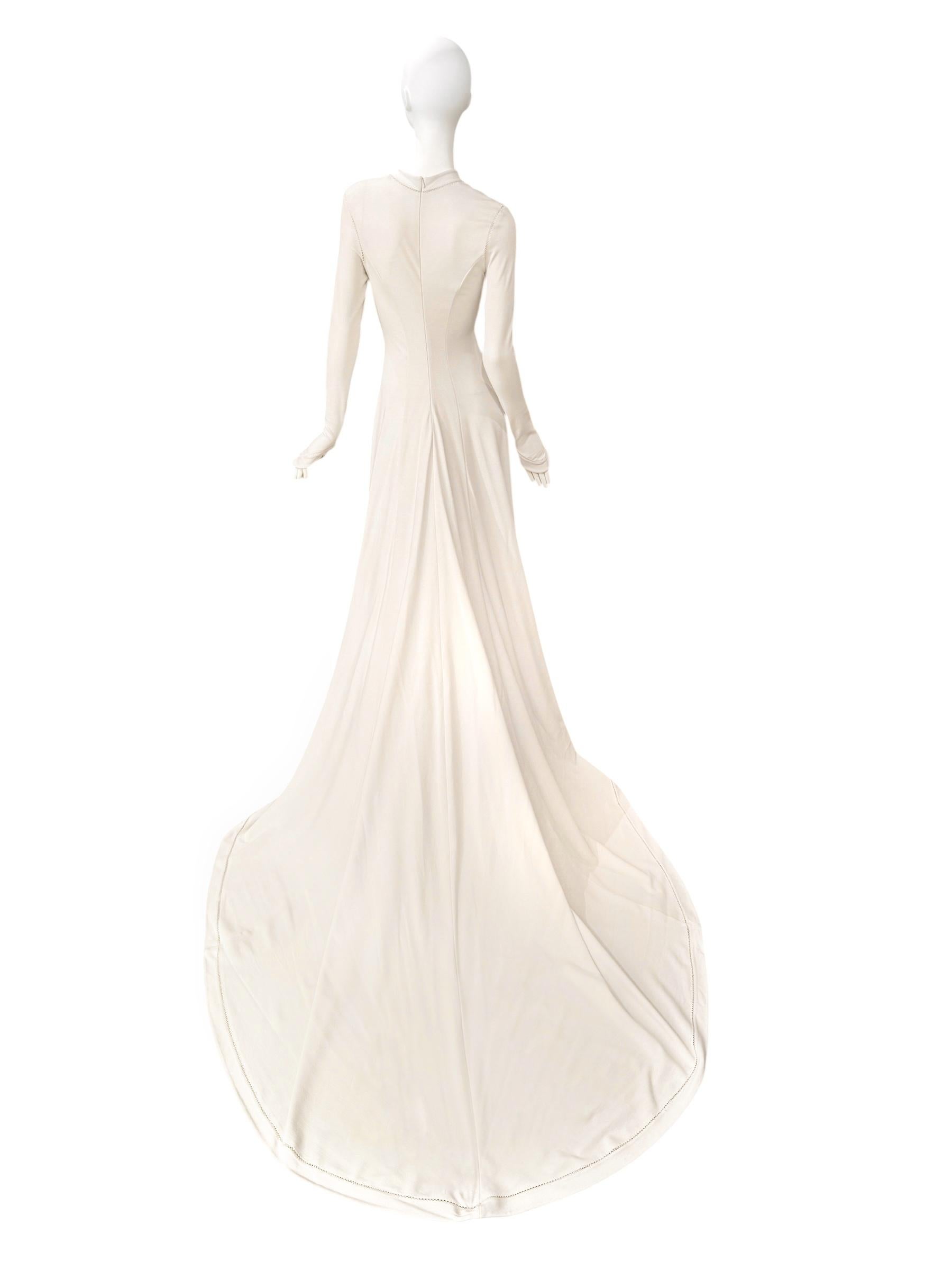 PLEIN SUD FAYÇAL AMOR ss1993 CREAM PICOT STITCHING BRIDAL GOWN im Angebot 6