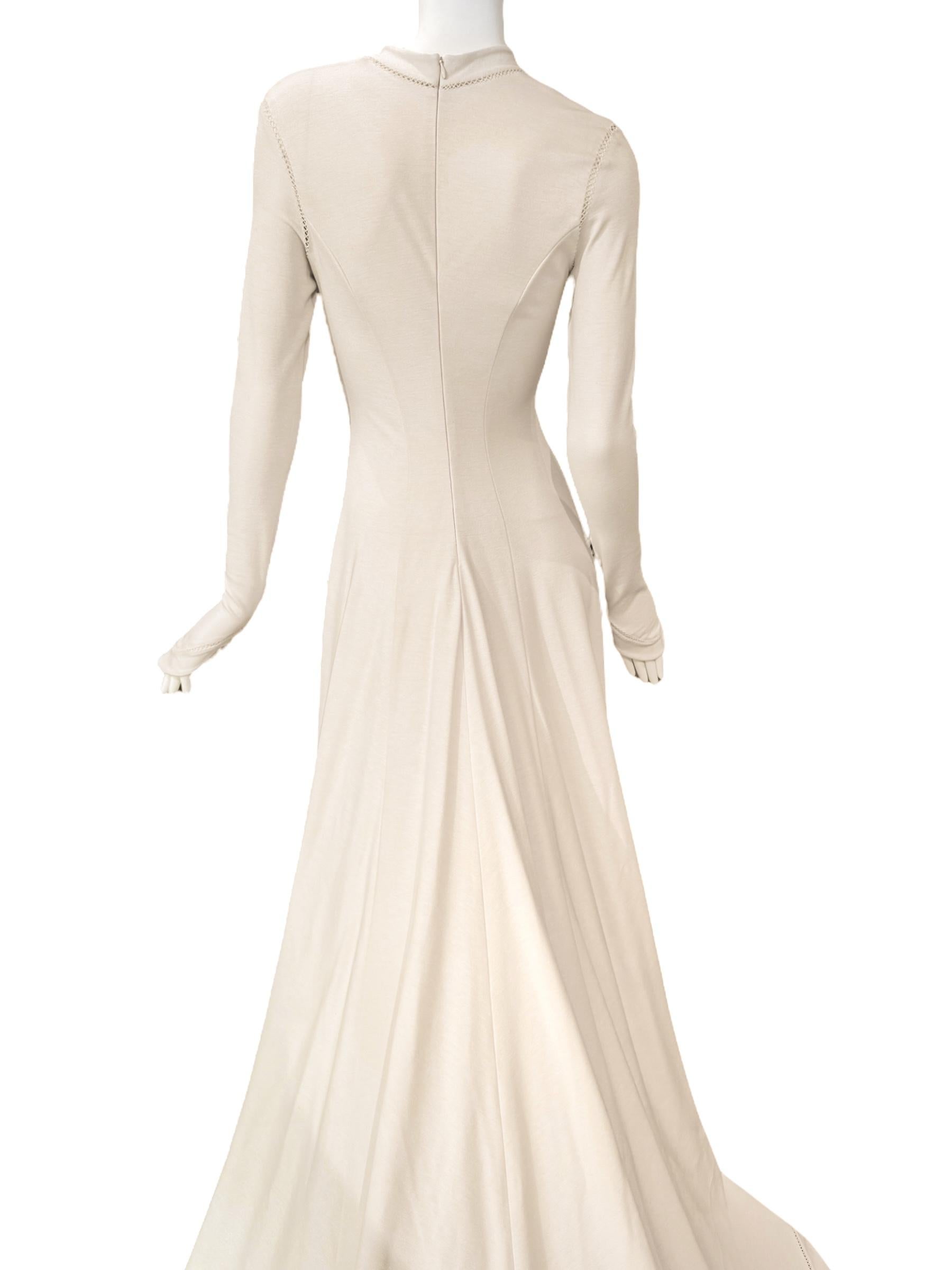 PLEIN SUD FAYÇAL AMOR ss1993 CREAM PICOT STITCHING BRIDAL GOWN im Angebot 8