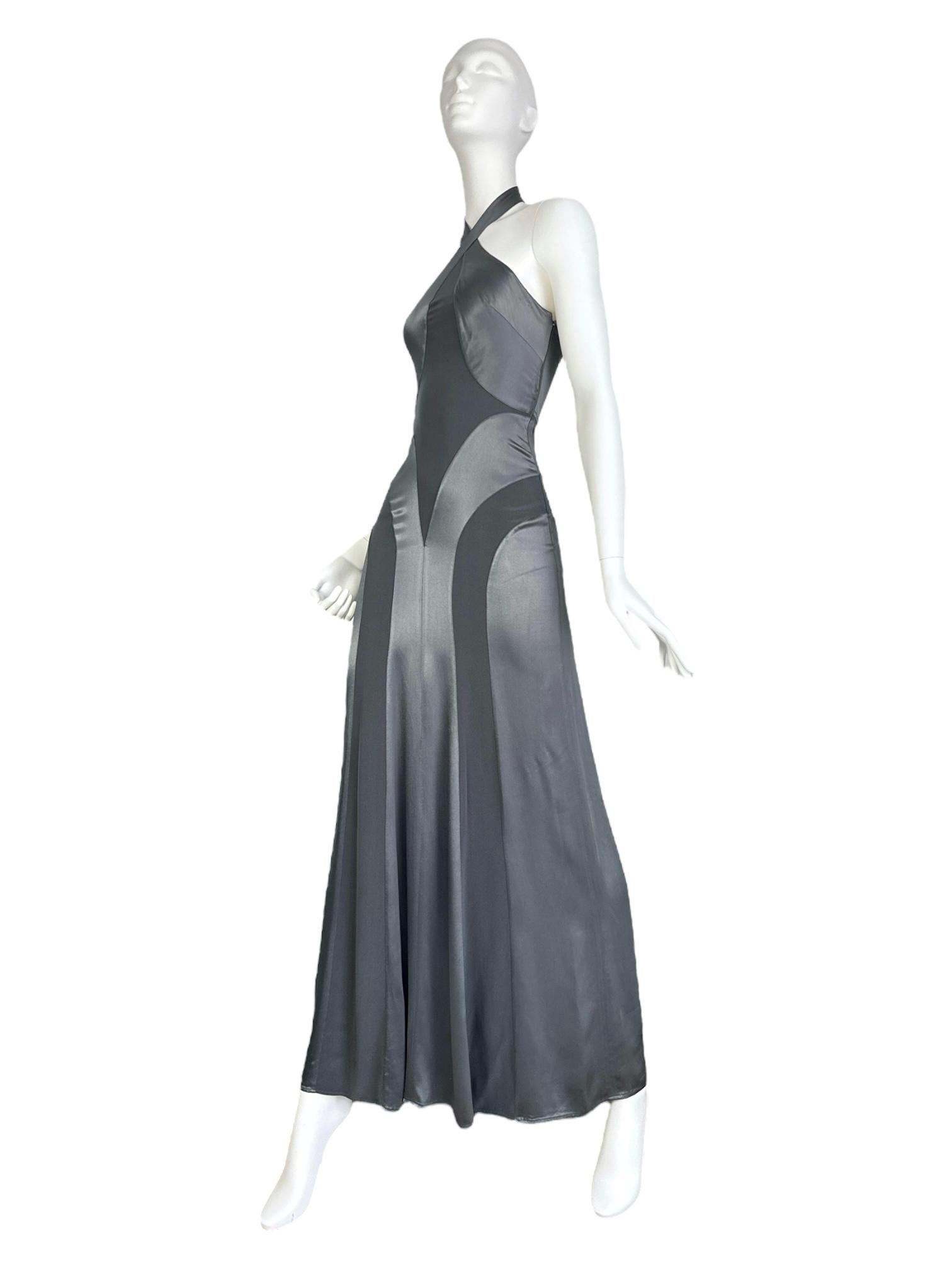 PLEIN SUD FAYÇAL AMOR ss2004 ABITO MAXI ANATOMICO IN GREGGIO METALLICO In condizioni discrete in vendita a PARIS, FR