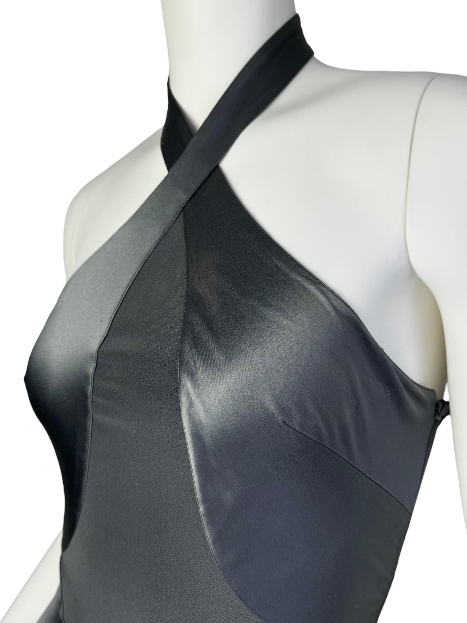 PLEIN SUD FAYÇAL AMOR ss2004 ABITO MAXI ANATOMICO IN GREGGIO METALLICO in vendita 3
