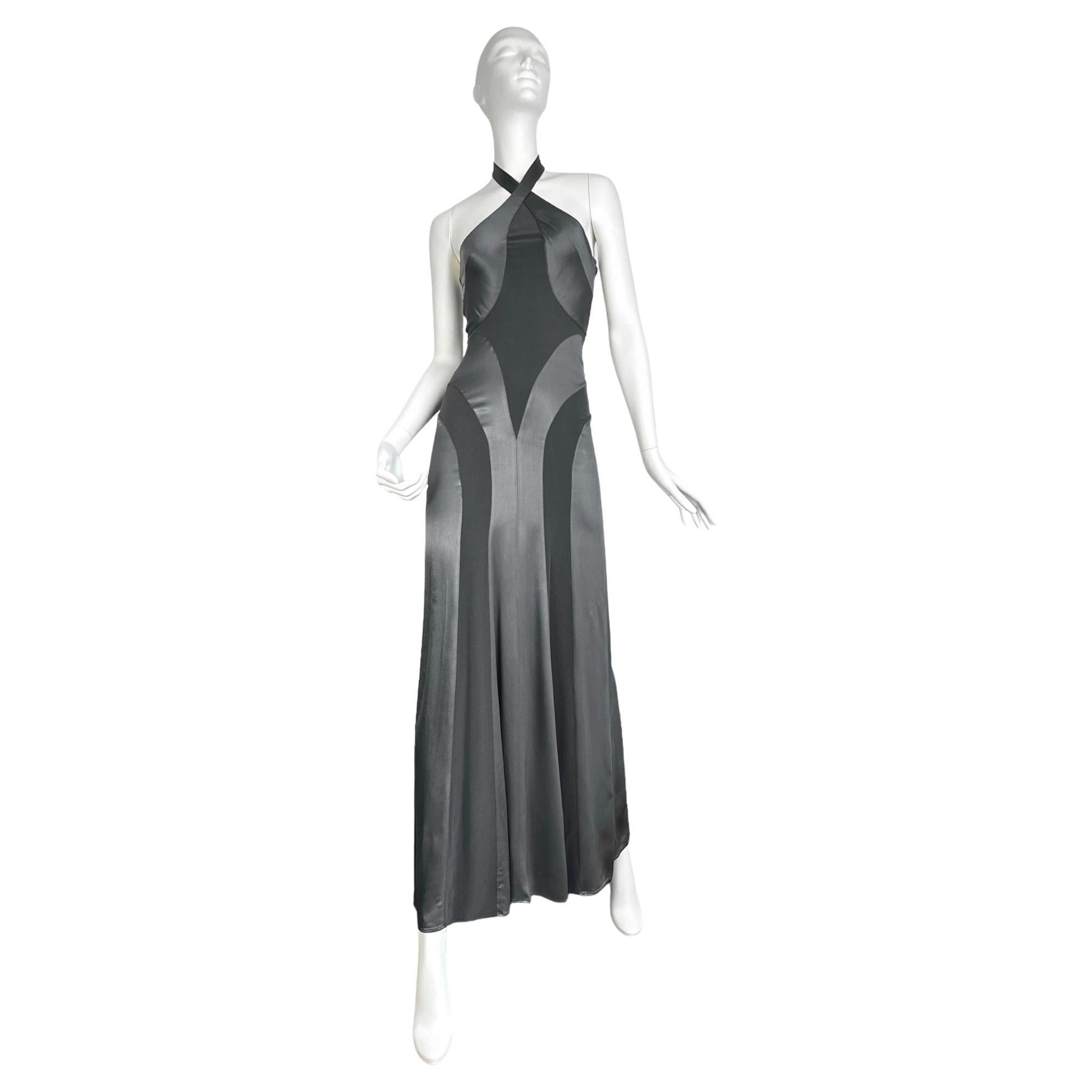 PLEIN SUD FAYÇAL AMOR ss2004 ABITO MAXI ANATOMICO IN GREGGIO METALLICO in vendita
