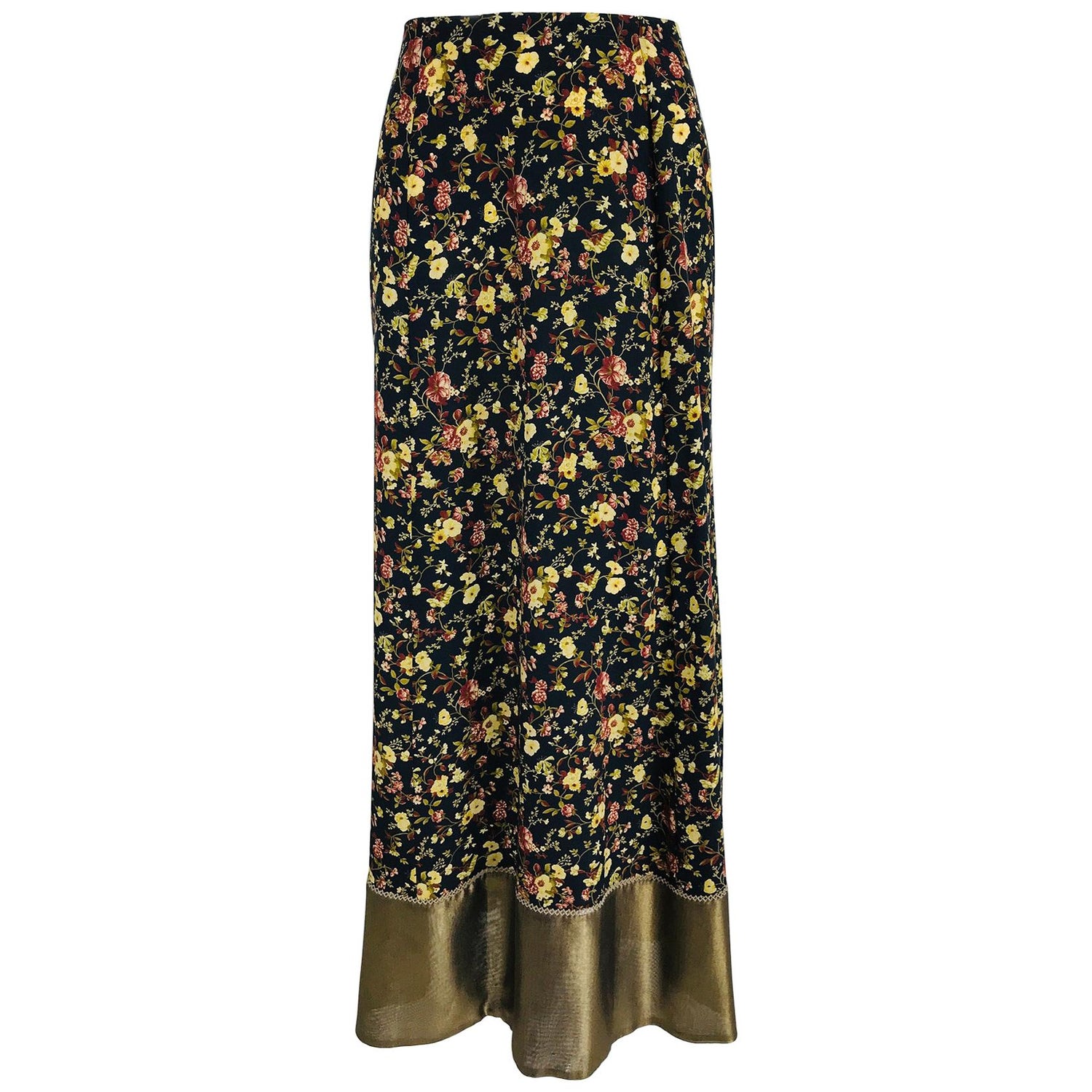 Gold Maxi Skirt - 11 For Sale on 1stDibs