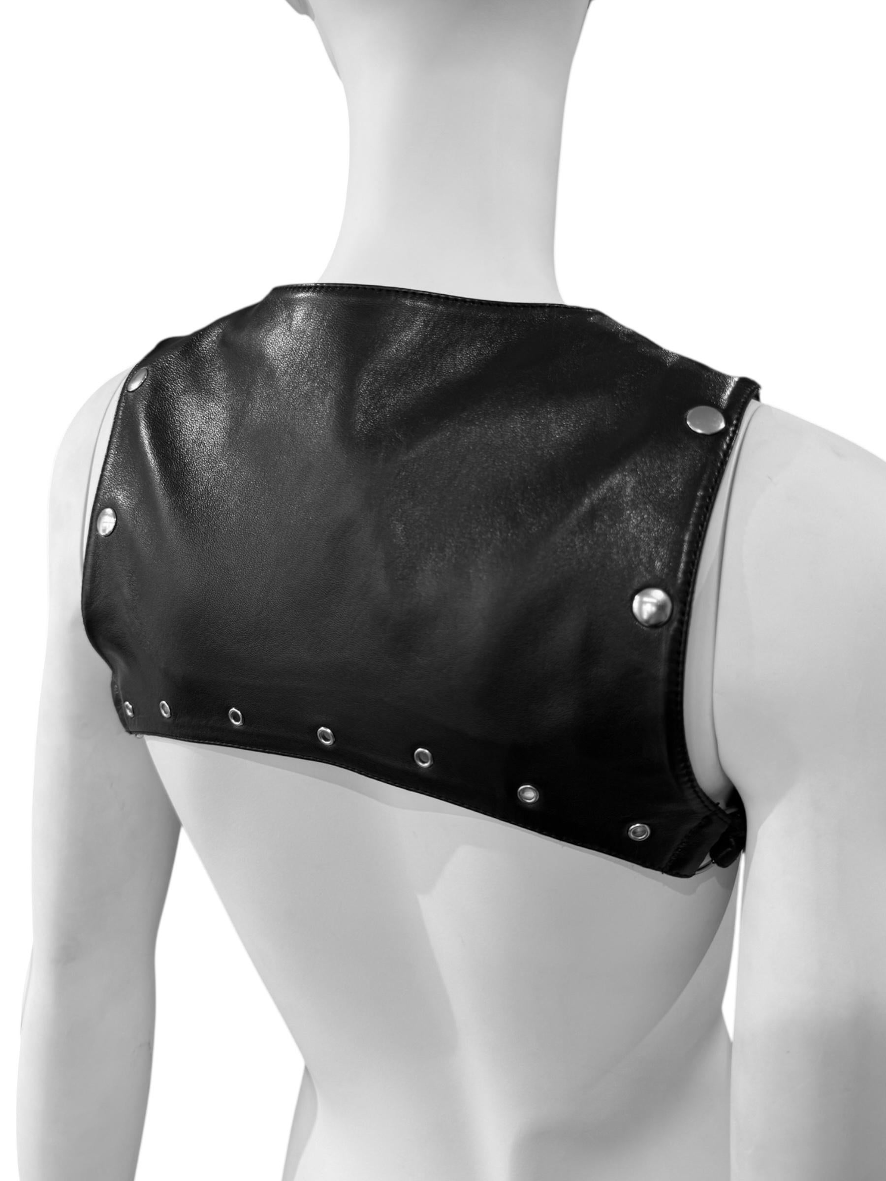 Plein Sud fw2002 BONDAGE HAR in PELLE NERA in vendita 5