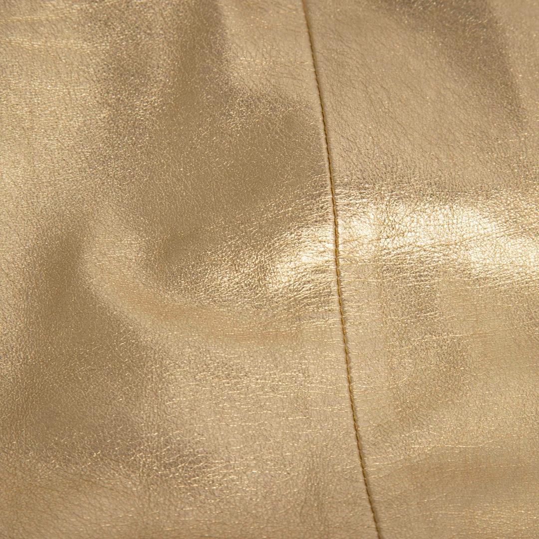 Plein Sud Mini falda dorada con detalle envolvente Talla S Oro en venta