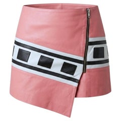 Plein Sud Jeans Spring/Summer 2004 Runway 'The Race' Pink Leather Mini Skirt