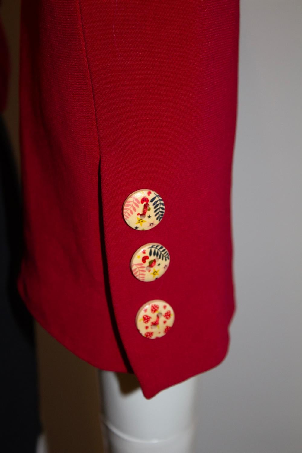 Women's Plein Sud Red Jacket with Wonderful Buttons For Sale